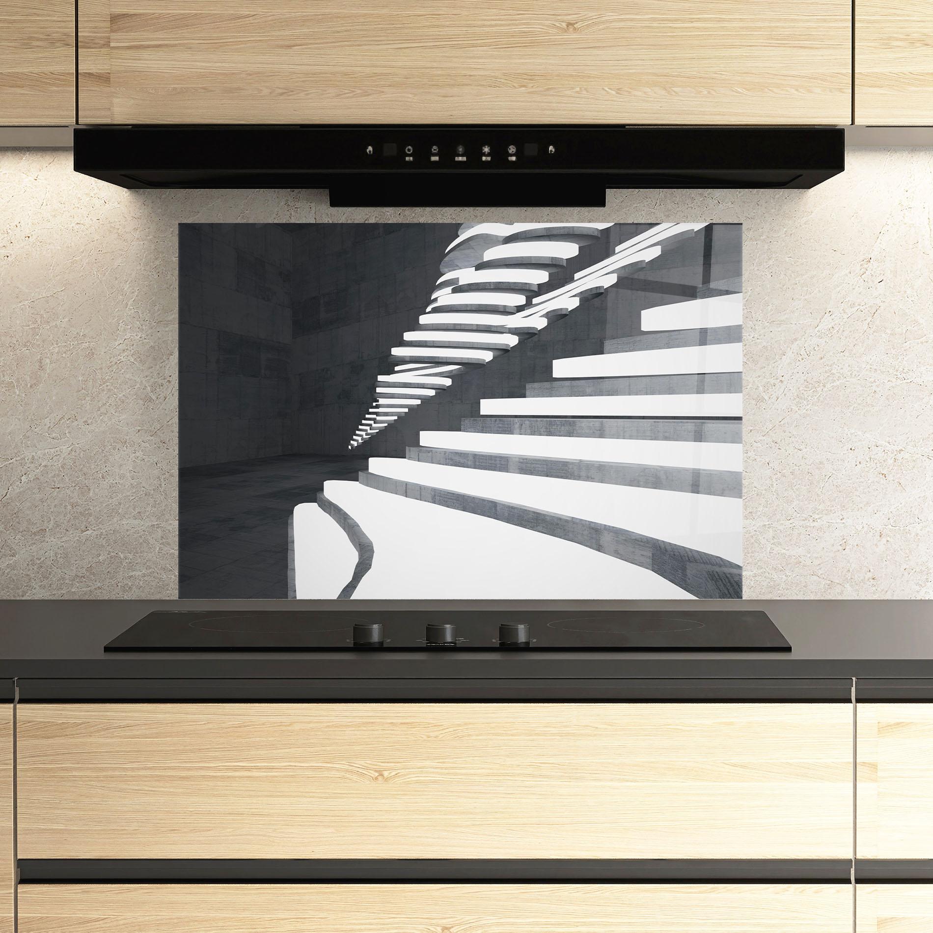 Konyhai üveg hátfal Concrete Architecture mockup 3