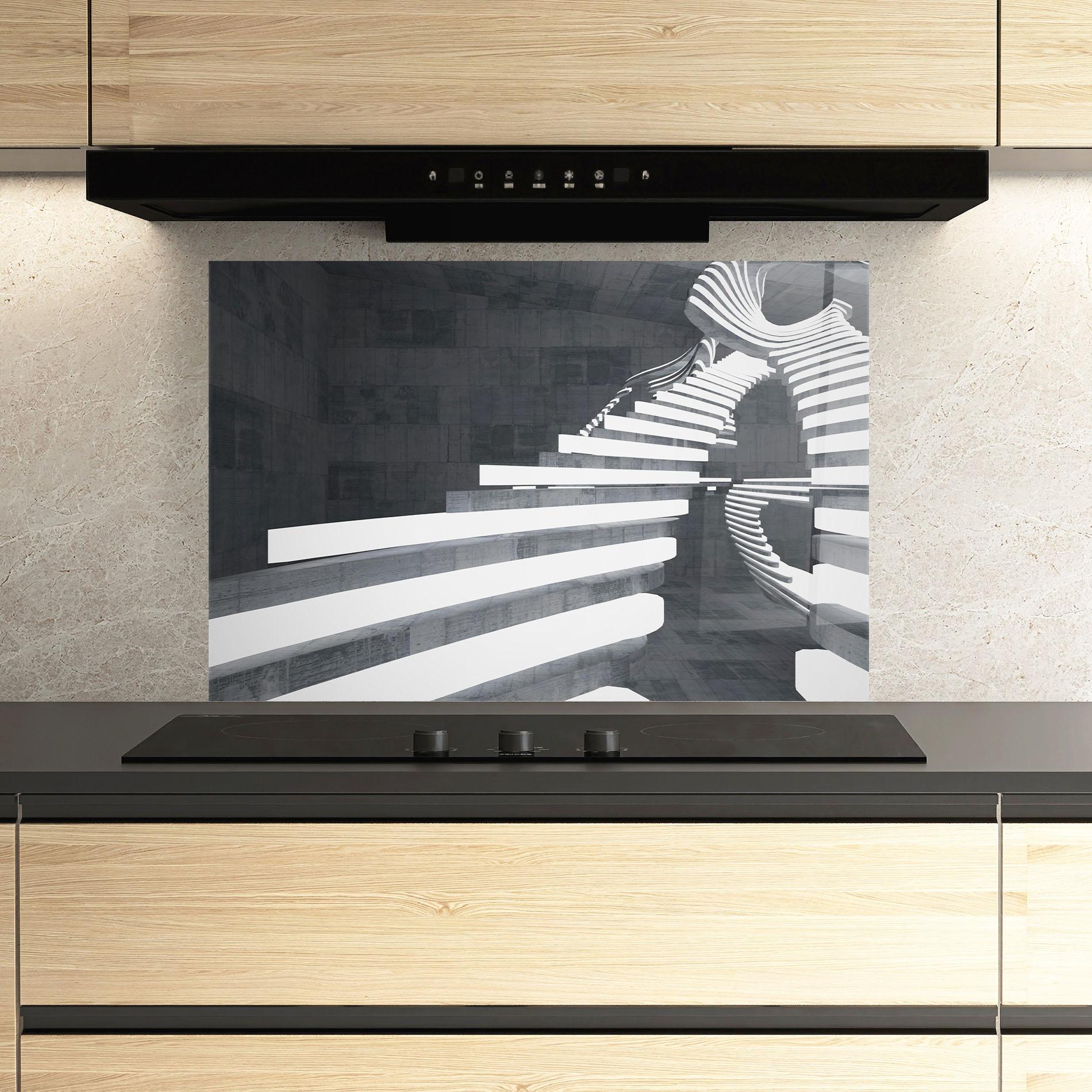 Konyhai üveg hátfal Concrete Room mockup 3