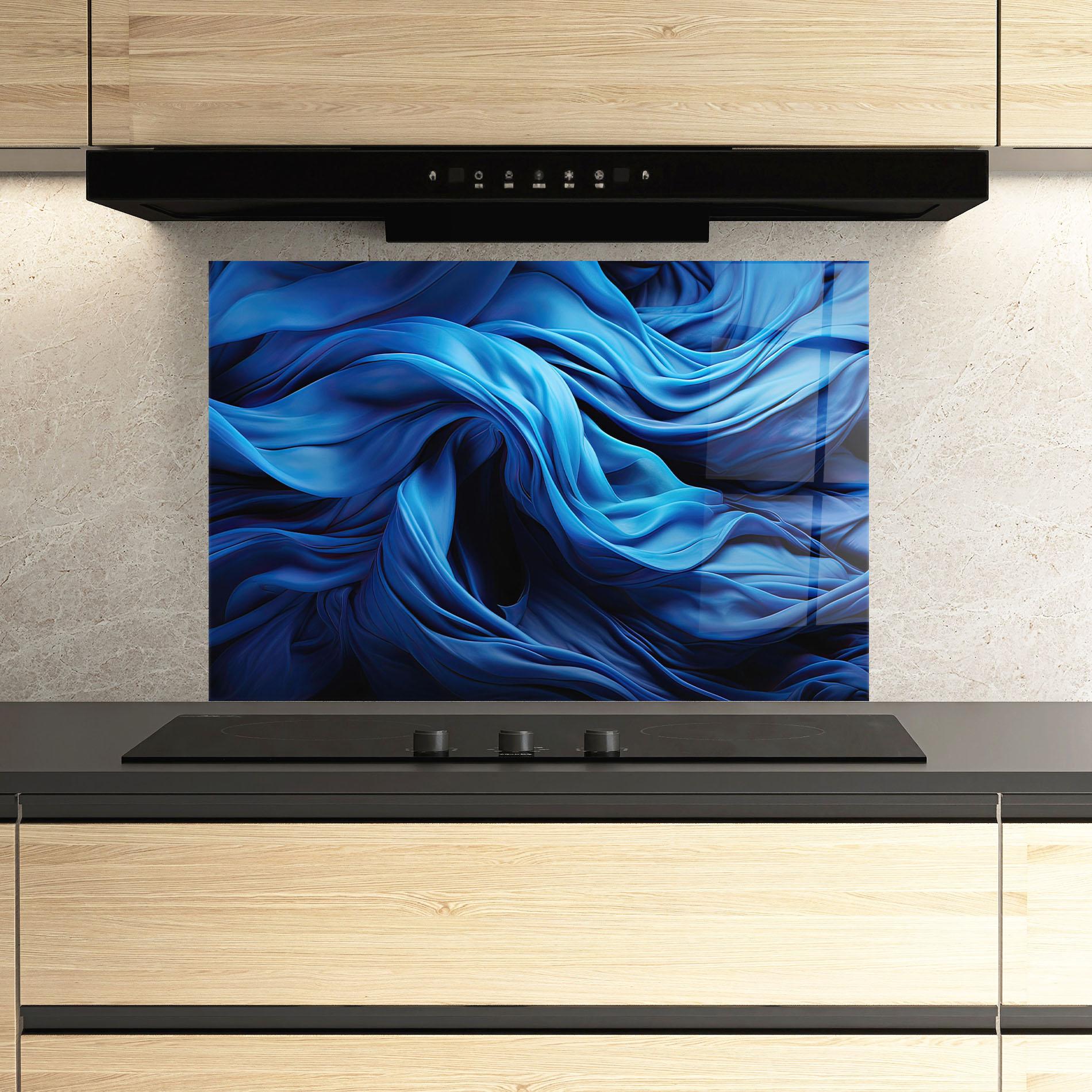 Konyhai üveg hátfal Floating Blue mockup 3