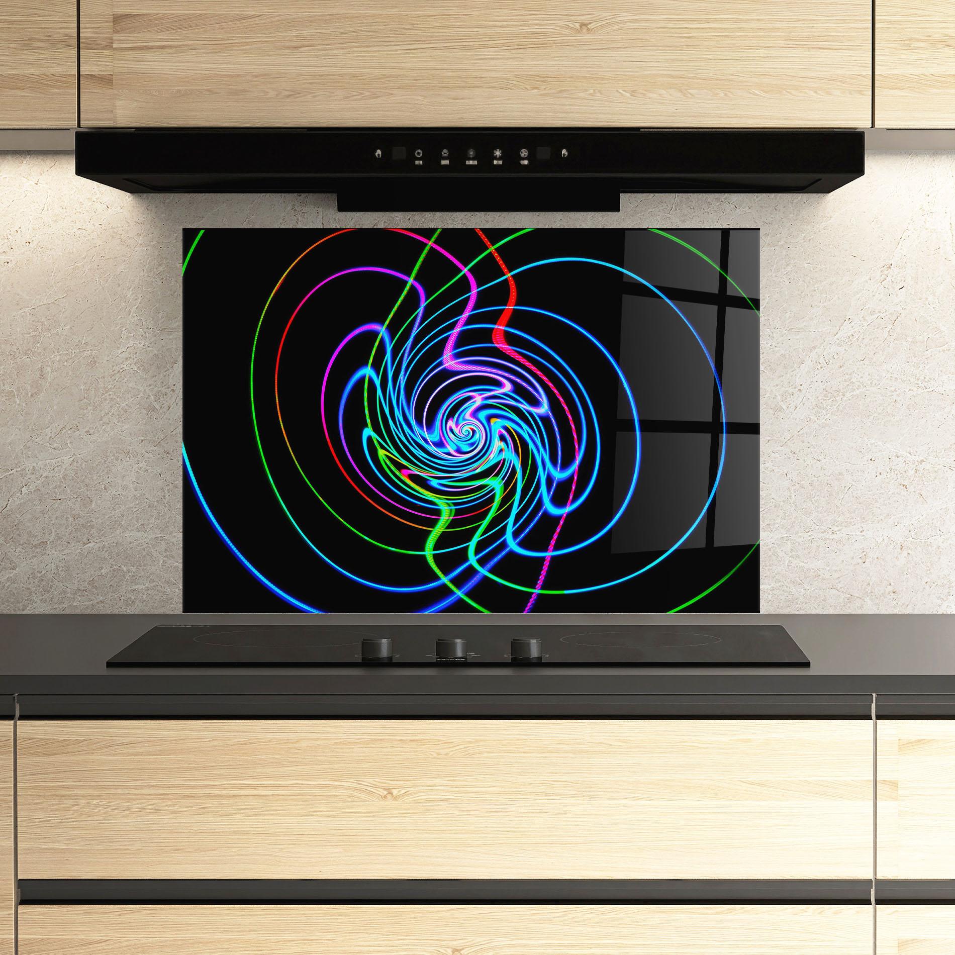 Konyhai üveg hátfal Mixed Lights mockup 3