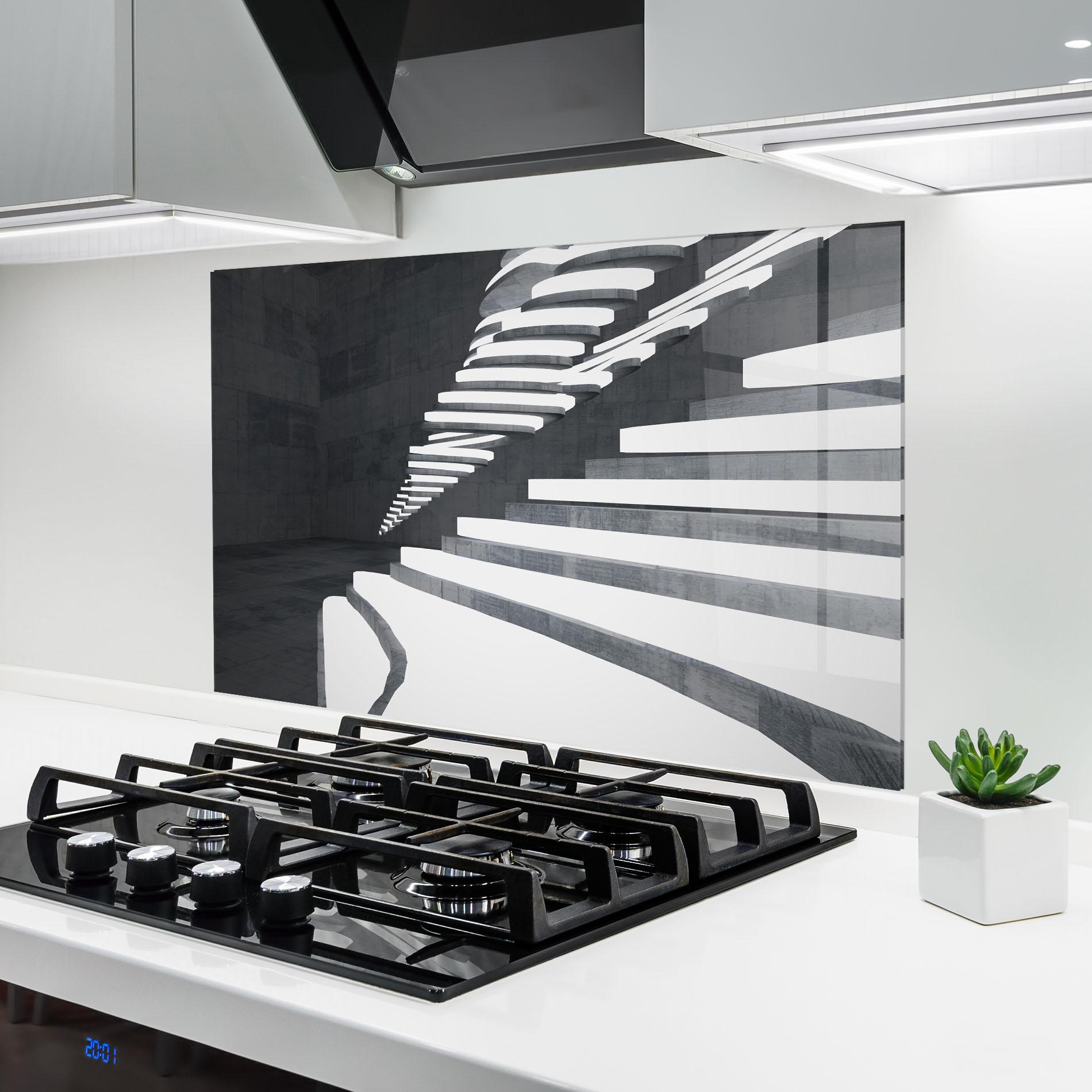 Konyhai üveg hátfal Concrete Architecture mockup 6