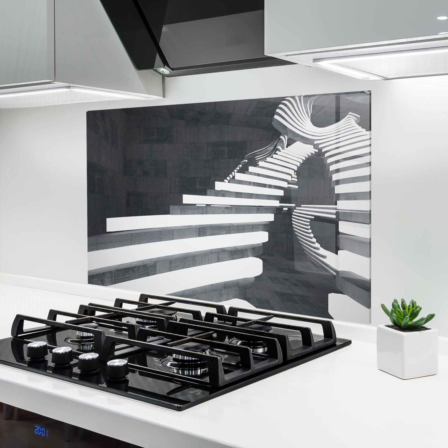 Konyhai üveg hátfal Concrete Room mockup 6