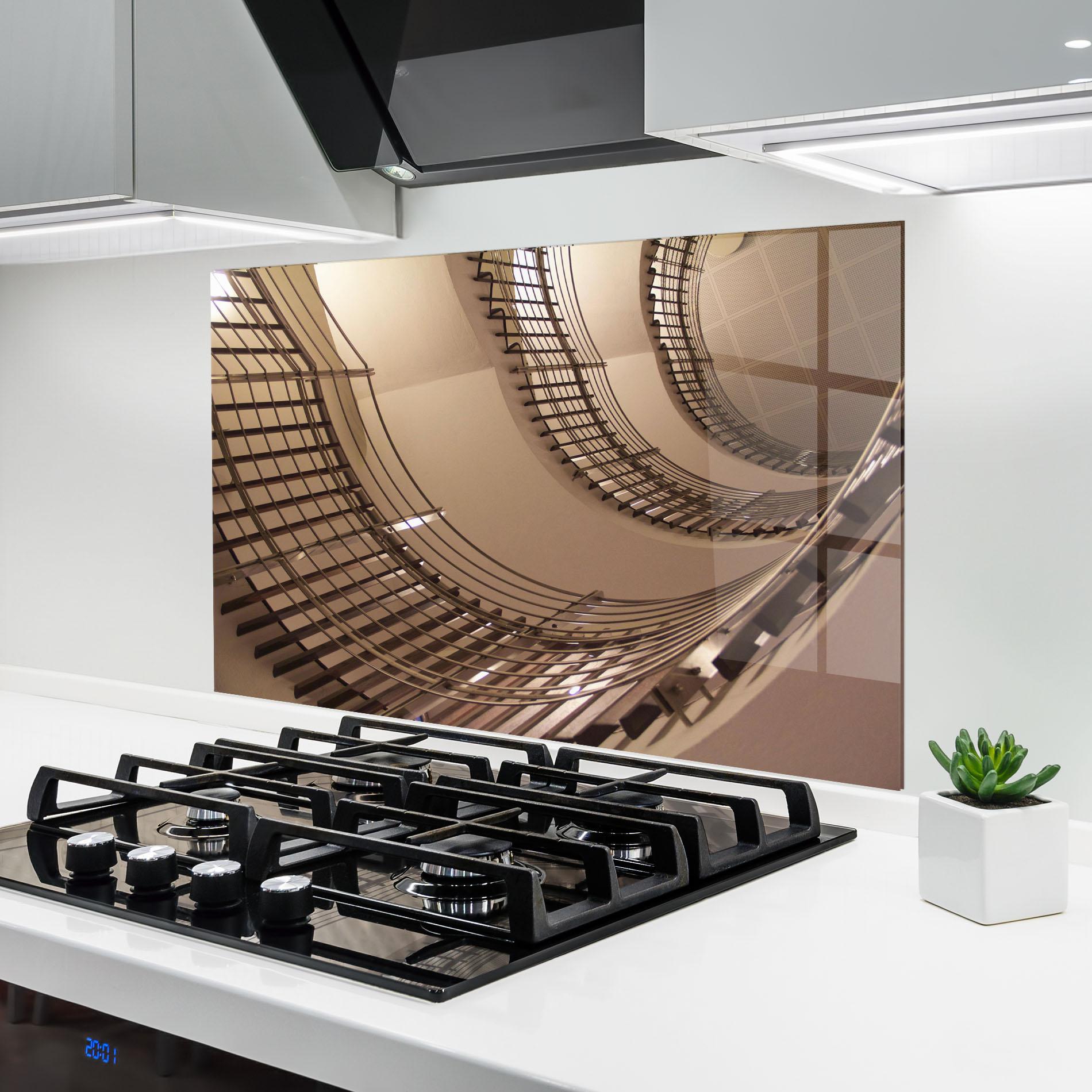 Konyhai üveg hátfal Cream Stairs mockup 6