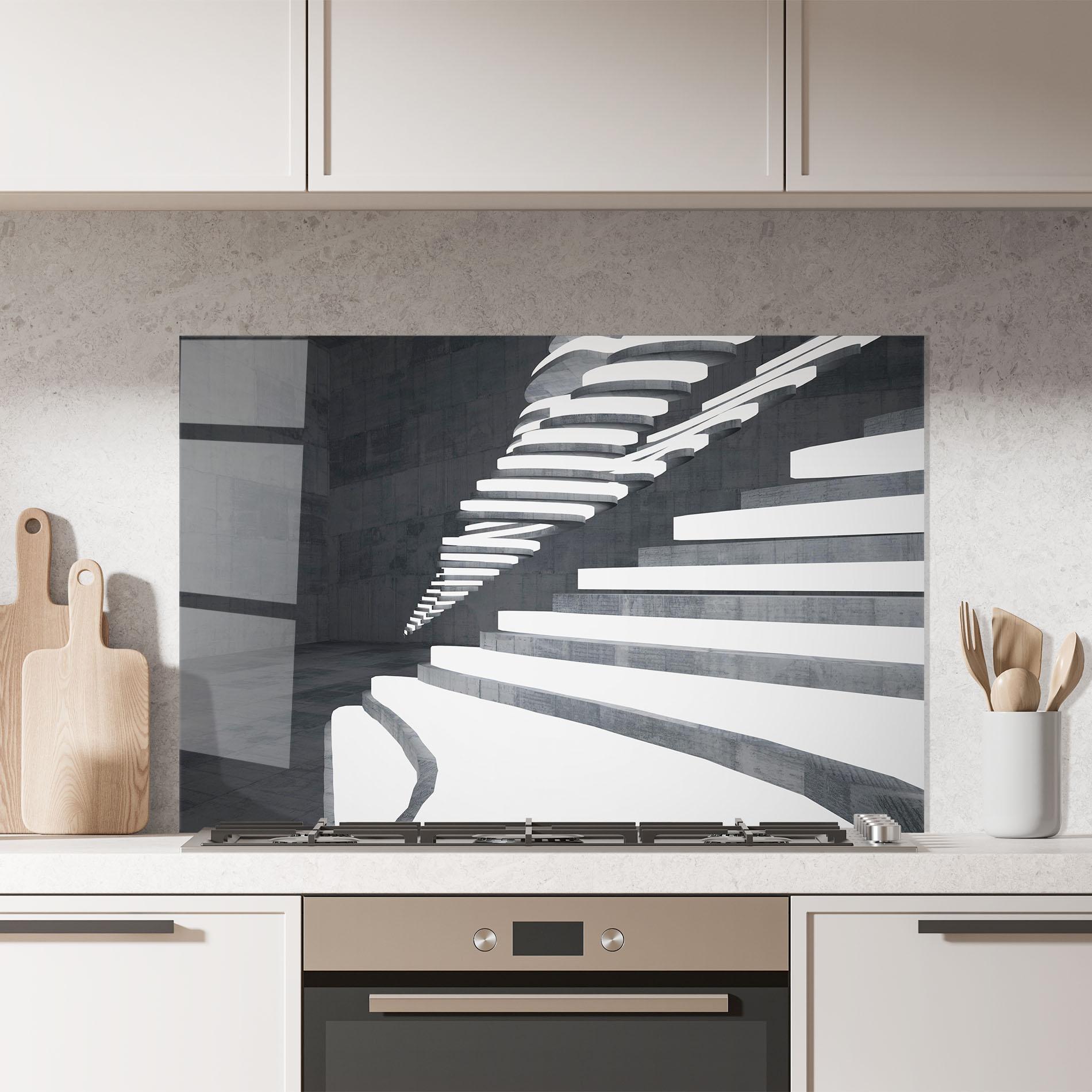 Konyhai üveg hátfal Concrete Architecture mockup 7