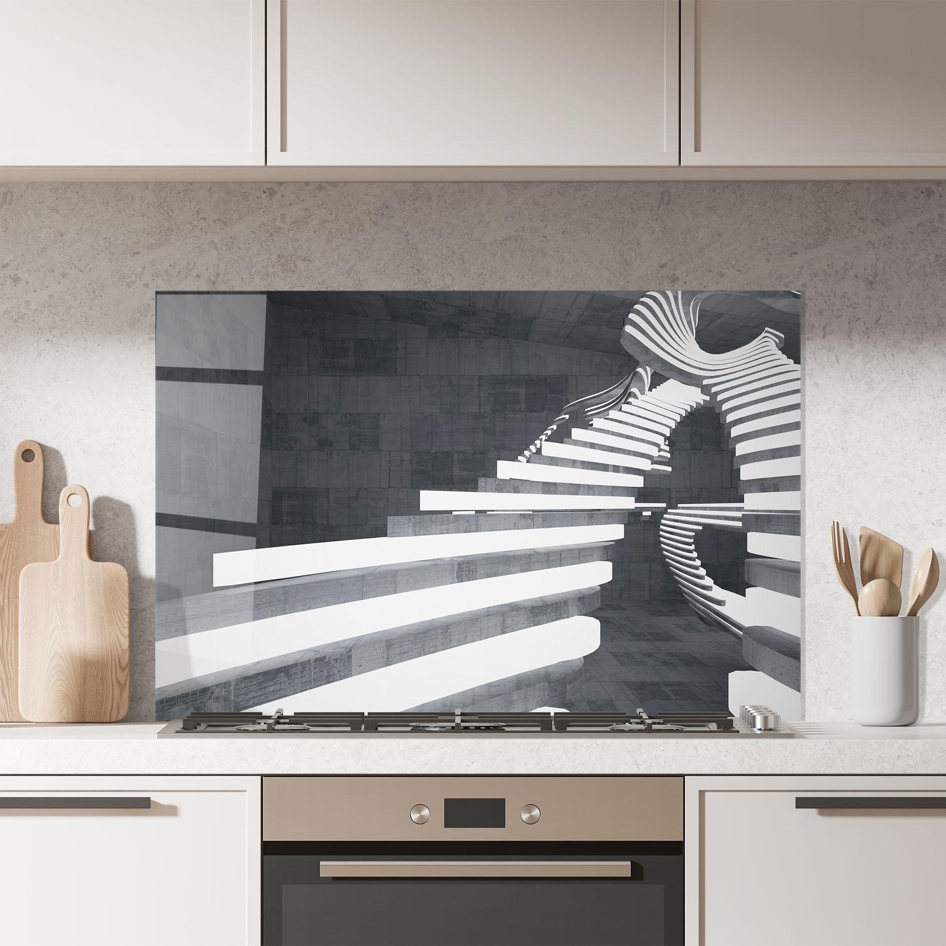 Konyhai üveg hátfal Concrete Room mockup 7