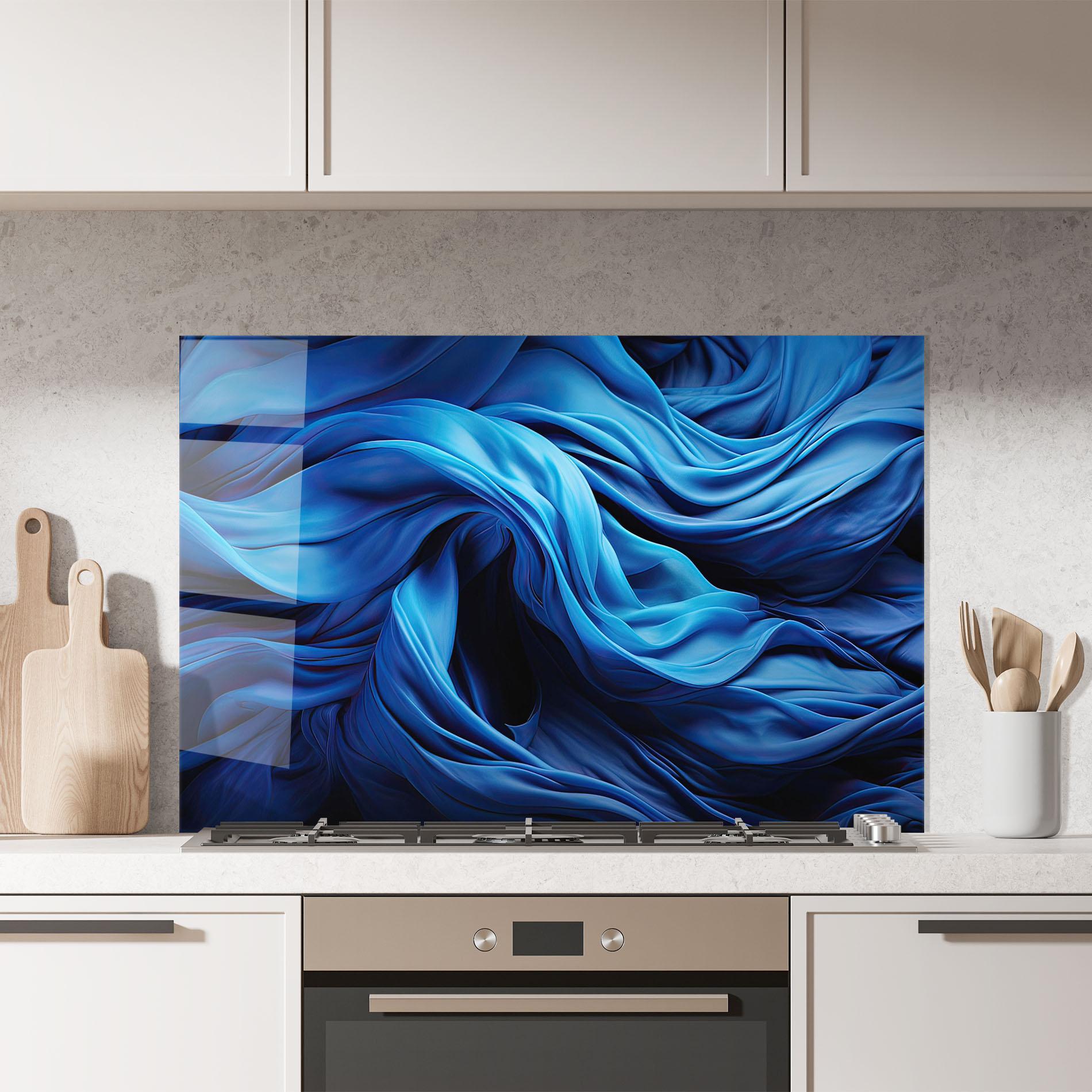 Konyhai üveg hátfal Floating Blue mockup 7