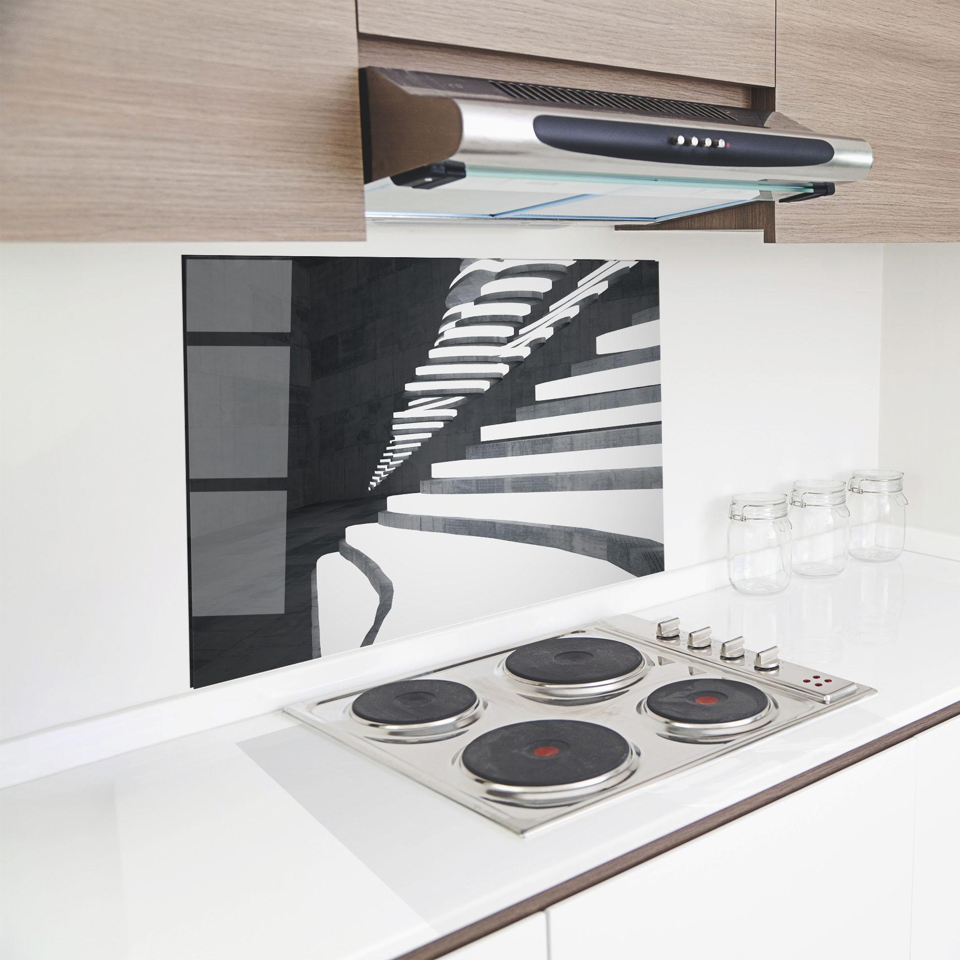 Konyhai üveg hátfal Concrete Architecture mockup 8