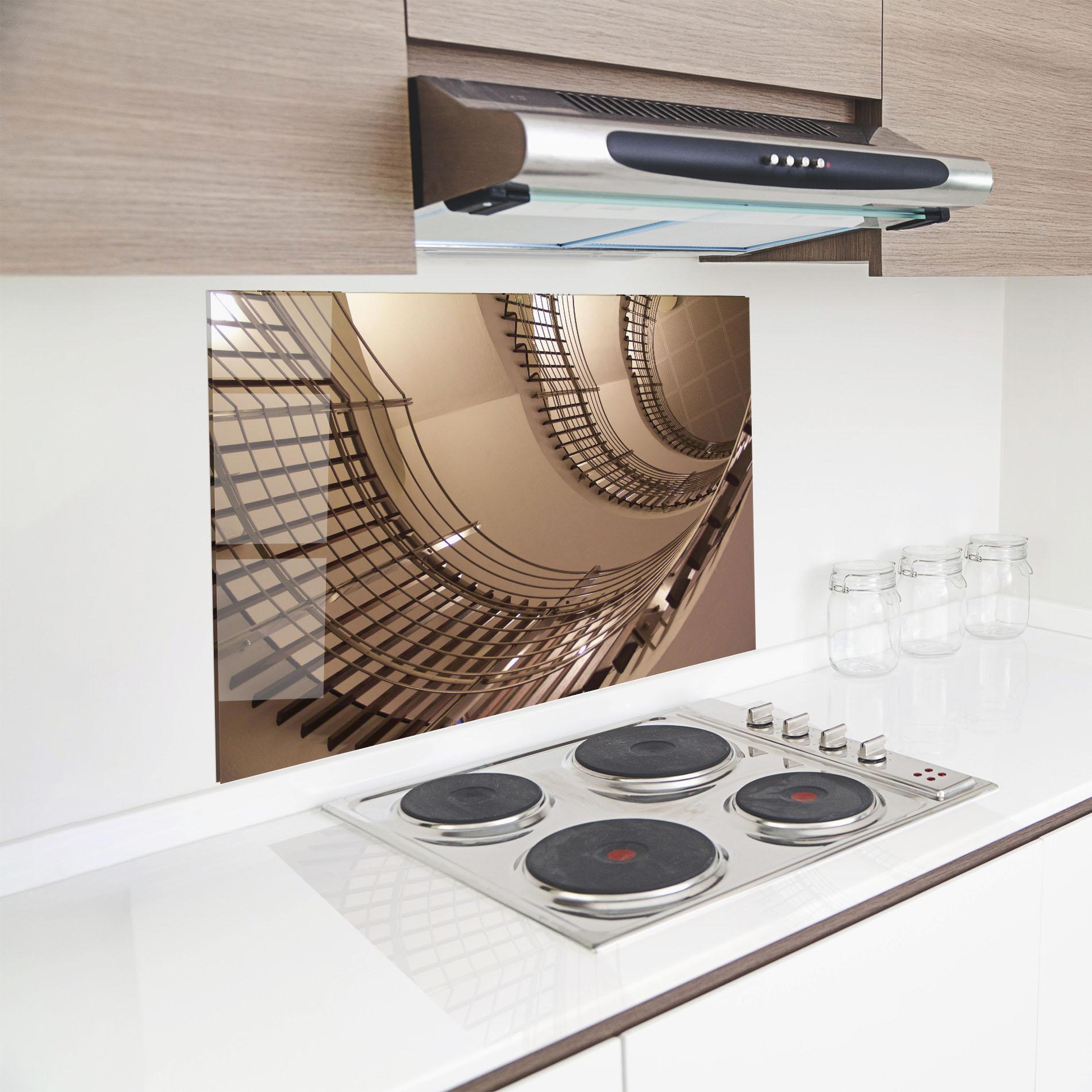 Konyhai üveg hátfal Cream Stairs mockup 8