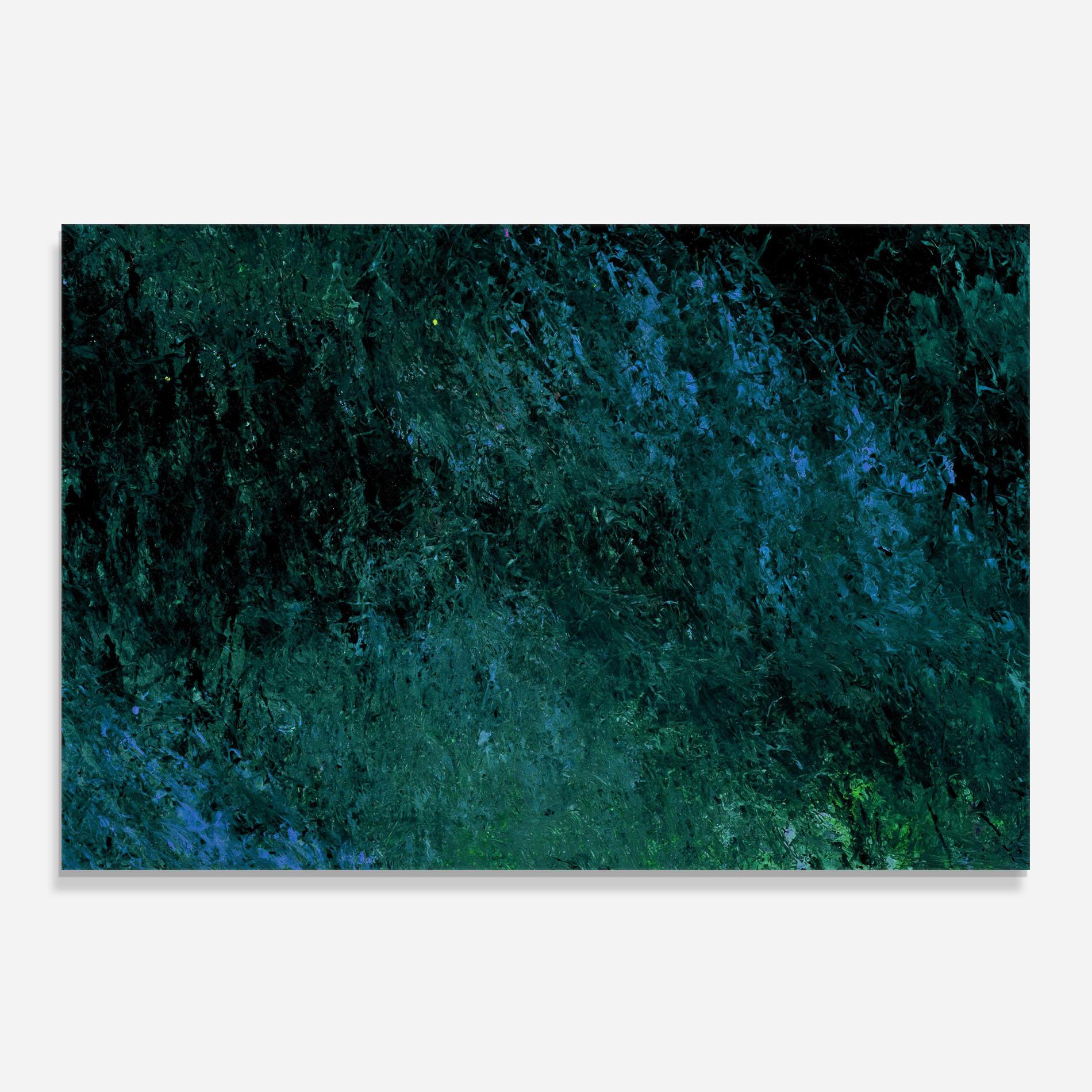 Konyhai üveg hátfal Dark Green Blue Painting mockup 0