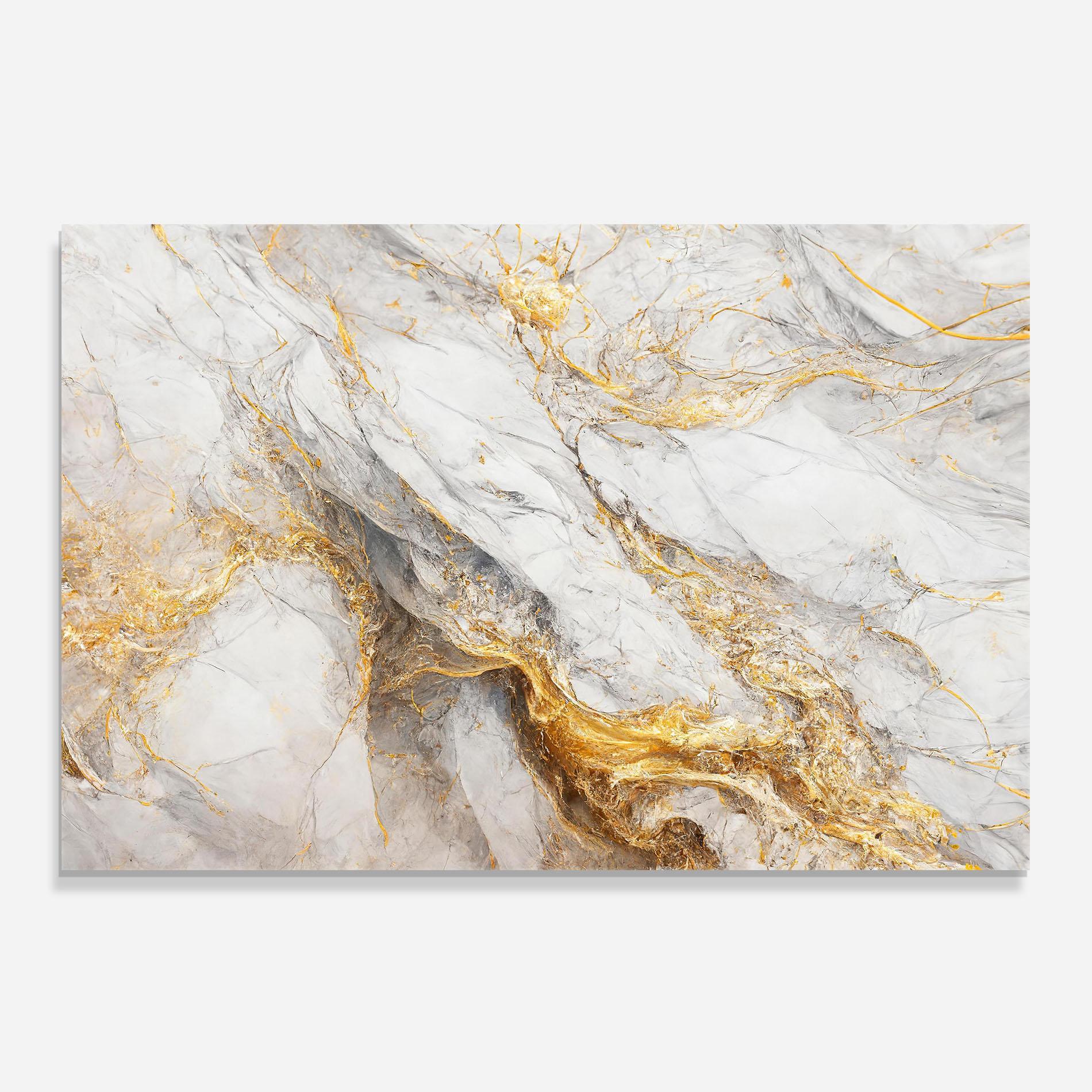Konyhai üveg hátfal Gold Liquid Grey Marble mockup 0