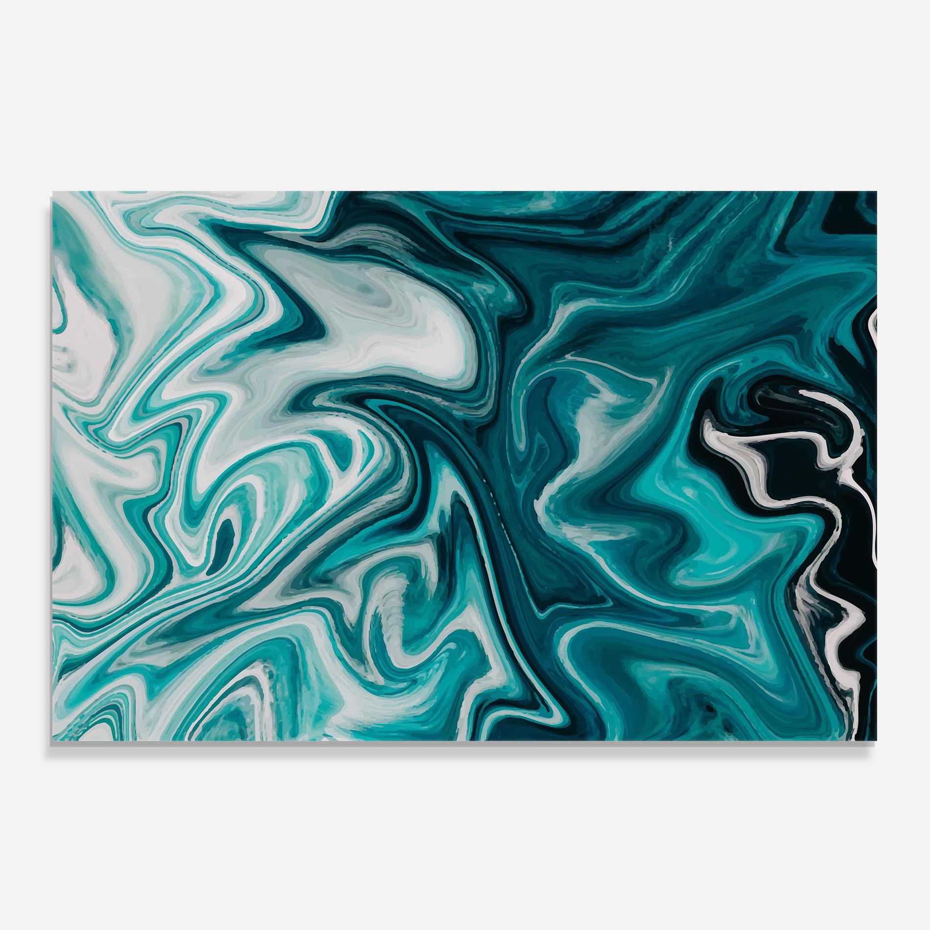 Konyhai üveg hátfal White Blue Liquid Marble mockup 0