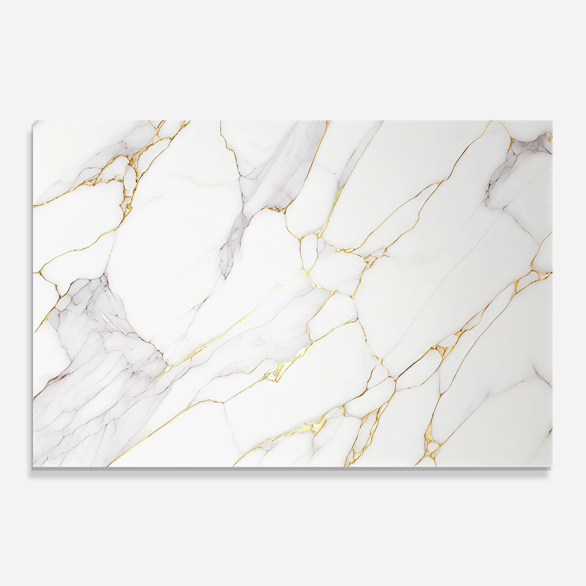 Konyhai üveg hátfal White Grey Golden Lines mockup 0