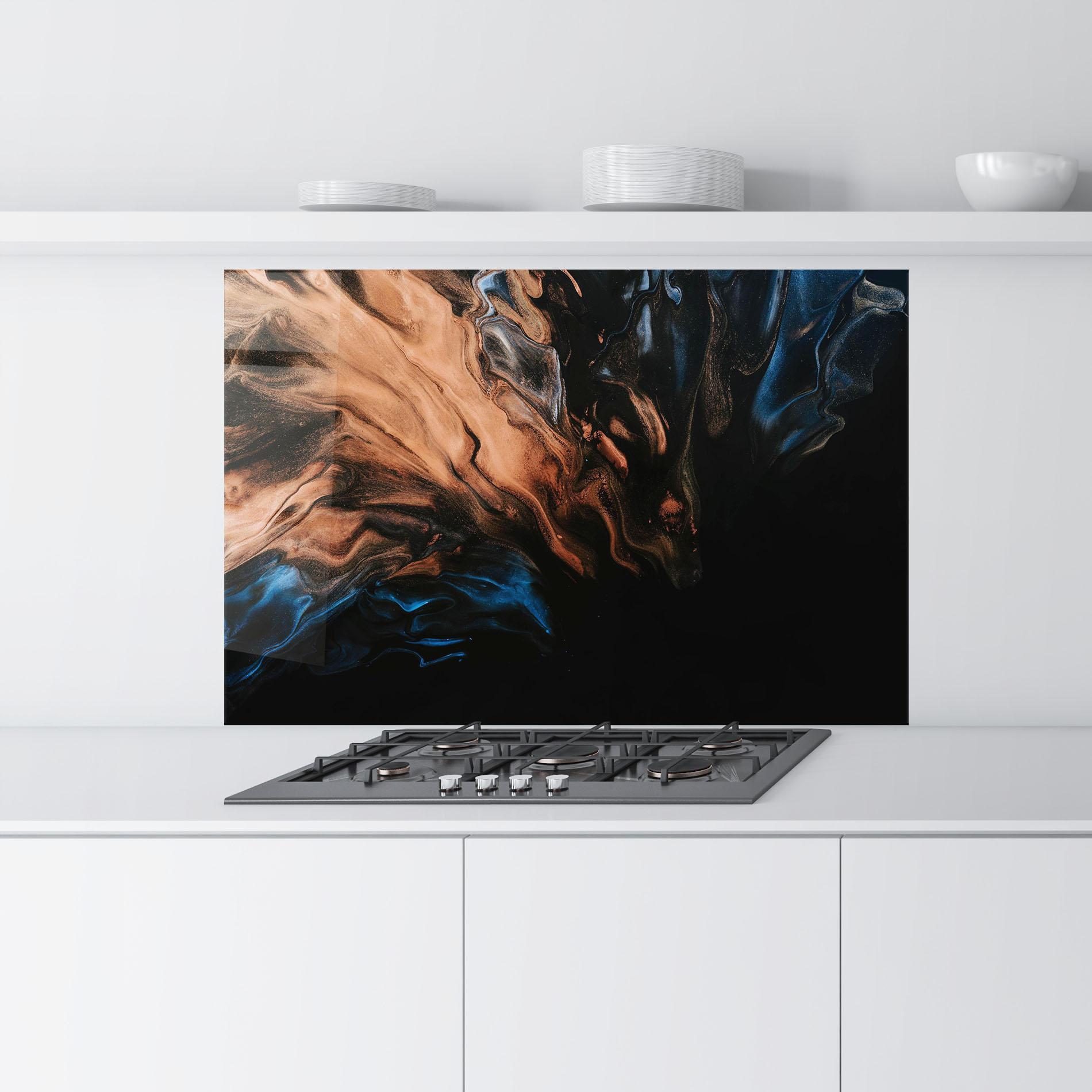 Konyhai üveg hátfal Dark Flame Abstract mockup 9