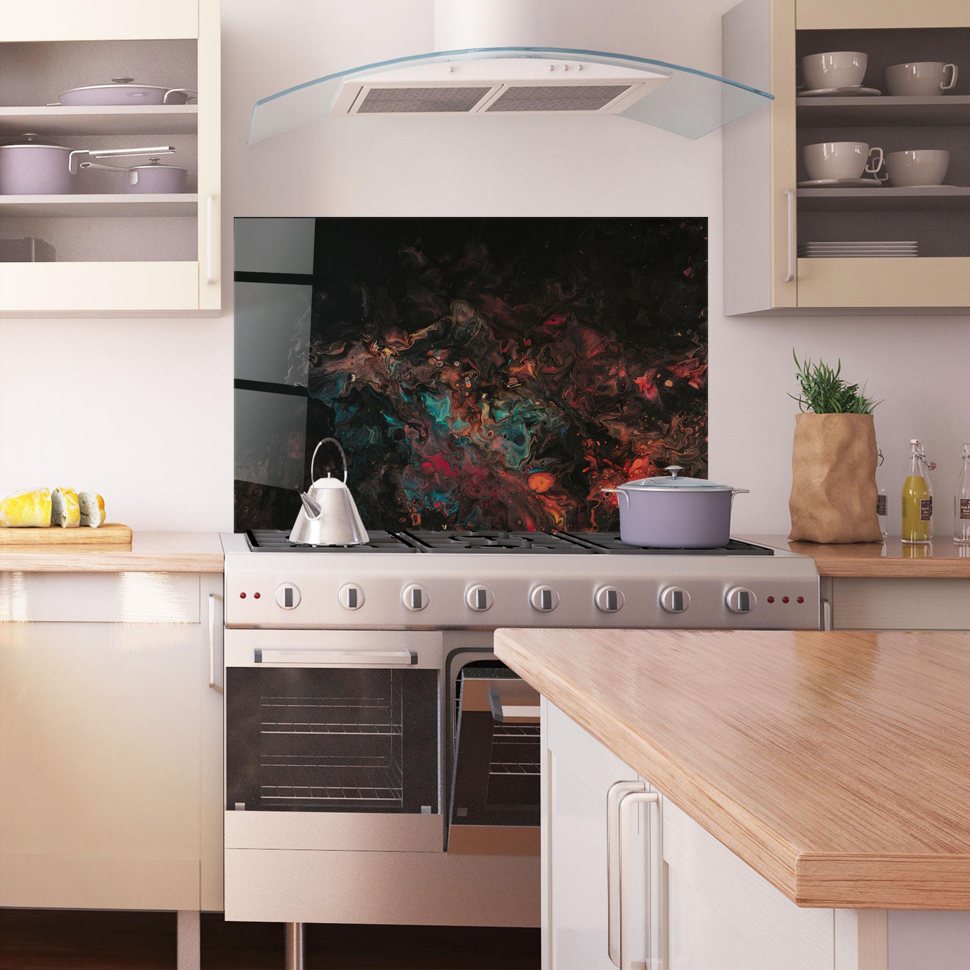 Konyhai üveg hátfal Dark Abstract mockup 1