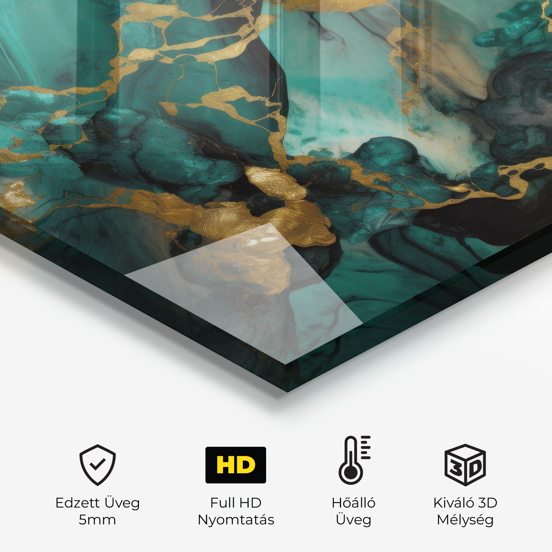 Dark Green Golden Marble mockup 2