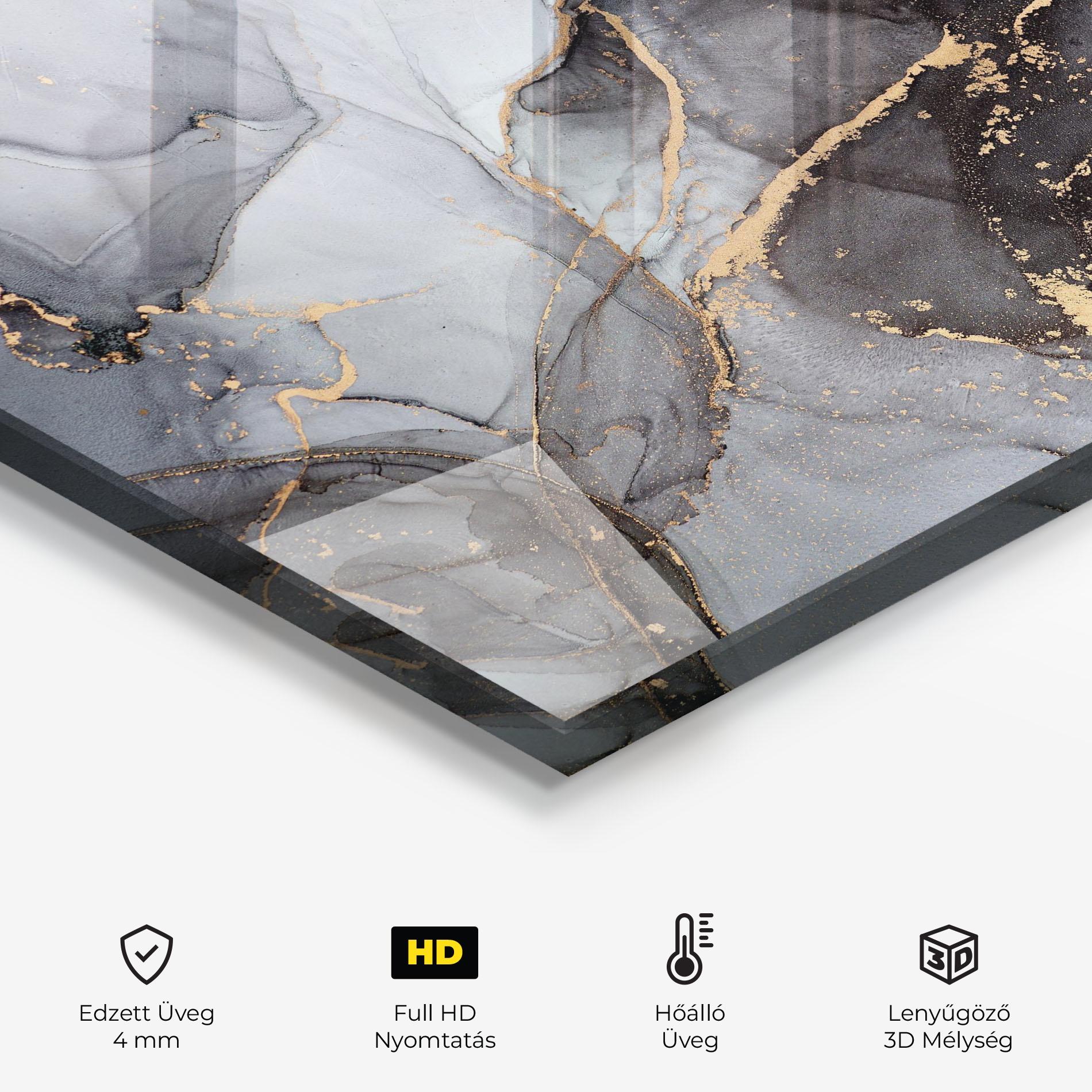 Konyhai üveg hátfal Abstract Marble mockup 2