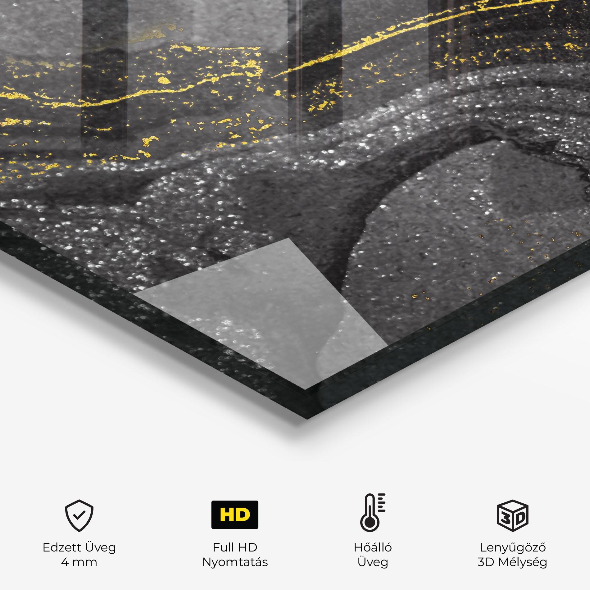 Konyhai üveg hátfal Black And Gold Texture mockup 2