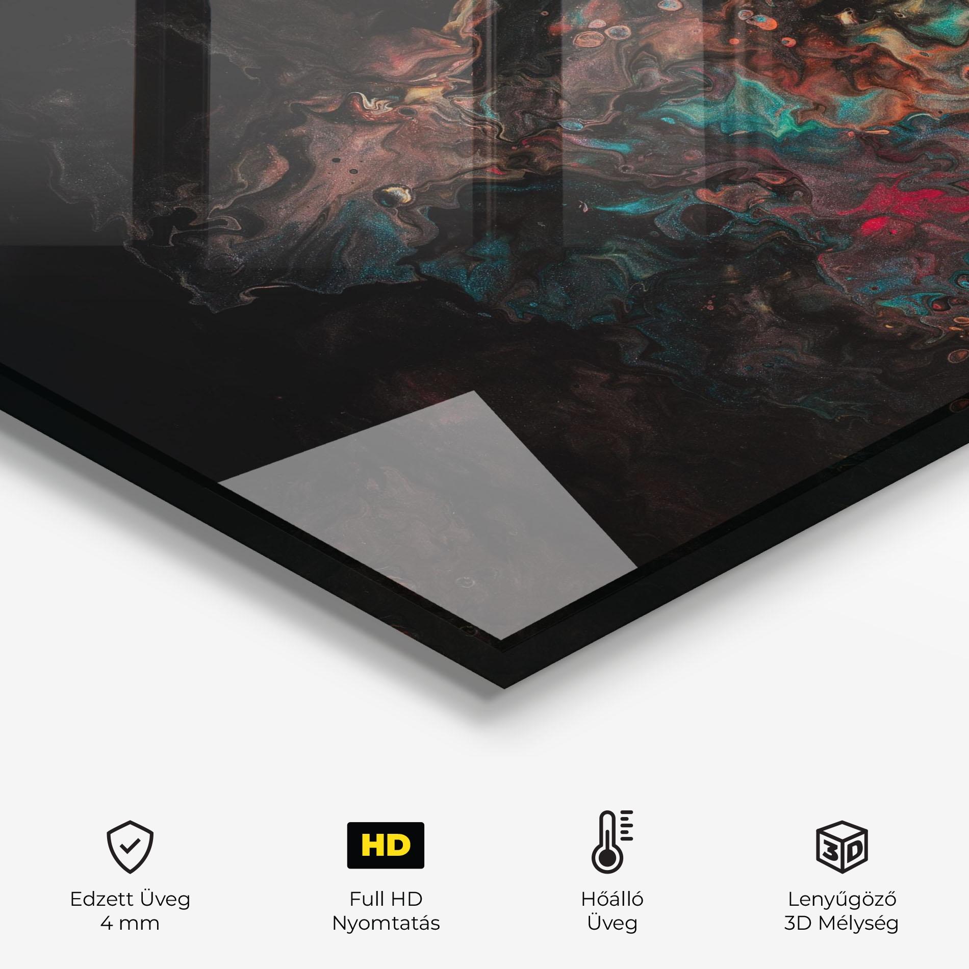 Konyhai üveg hátfal Dark Abstract mockup 2