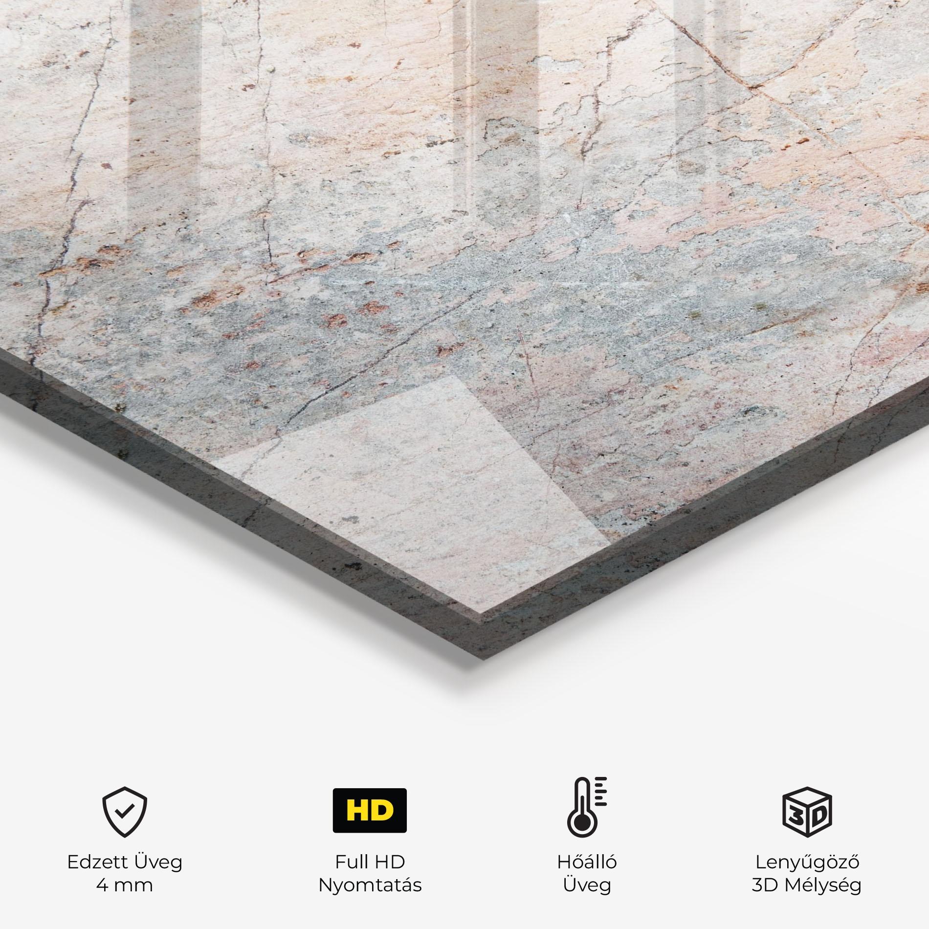 Konyhai üveg hátfal Light Pink Grey mockup 2