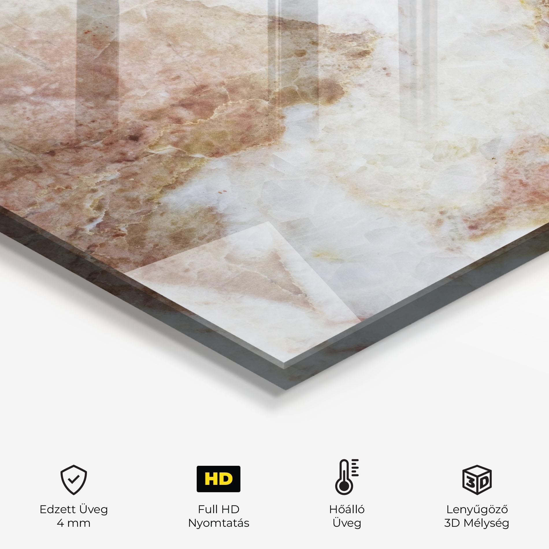 Konyhai üveg hátfal Pink White Marble mockup 2