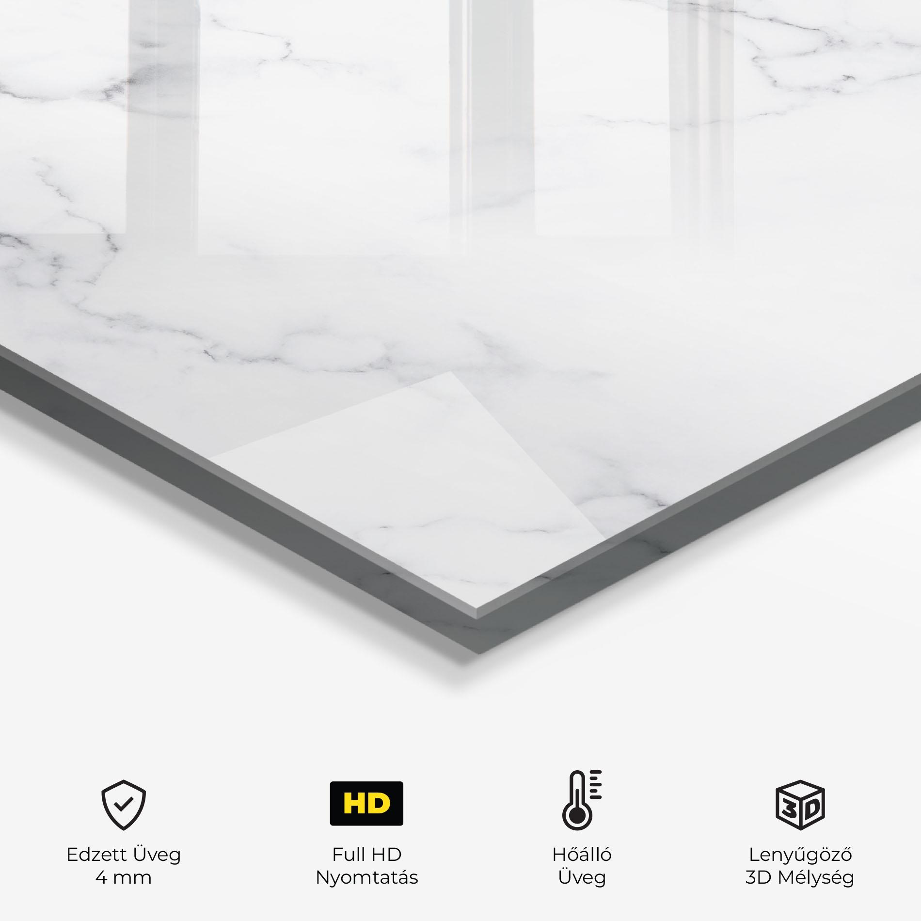 Konyhai üveg hátfal White Marble Texture mockup 2