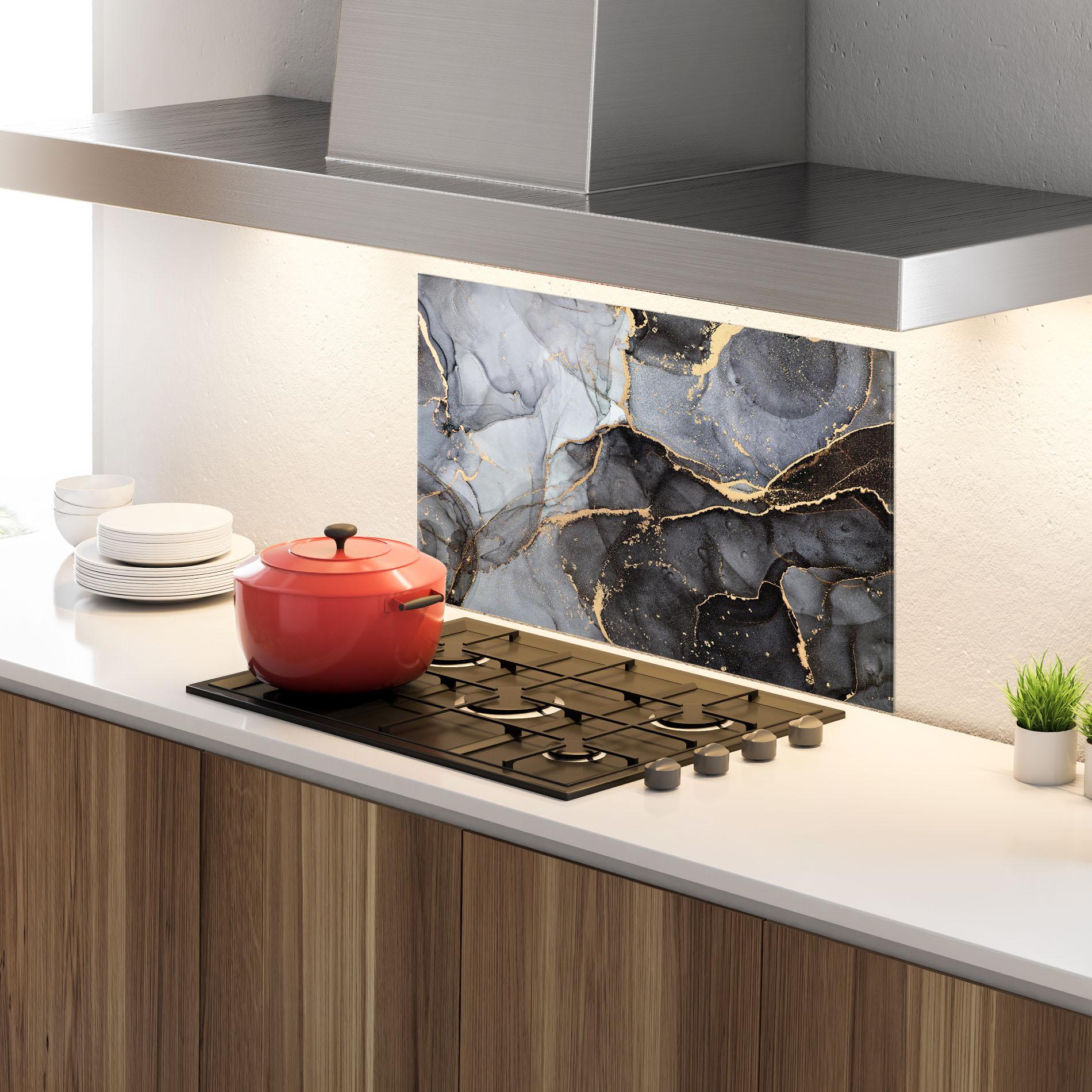 Konyhai üveg hátfal Abstract Marble mockup 4