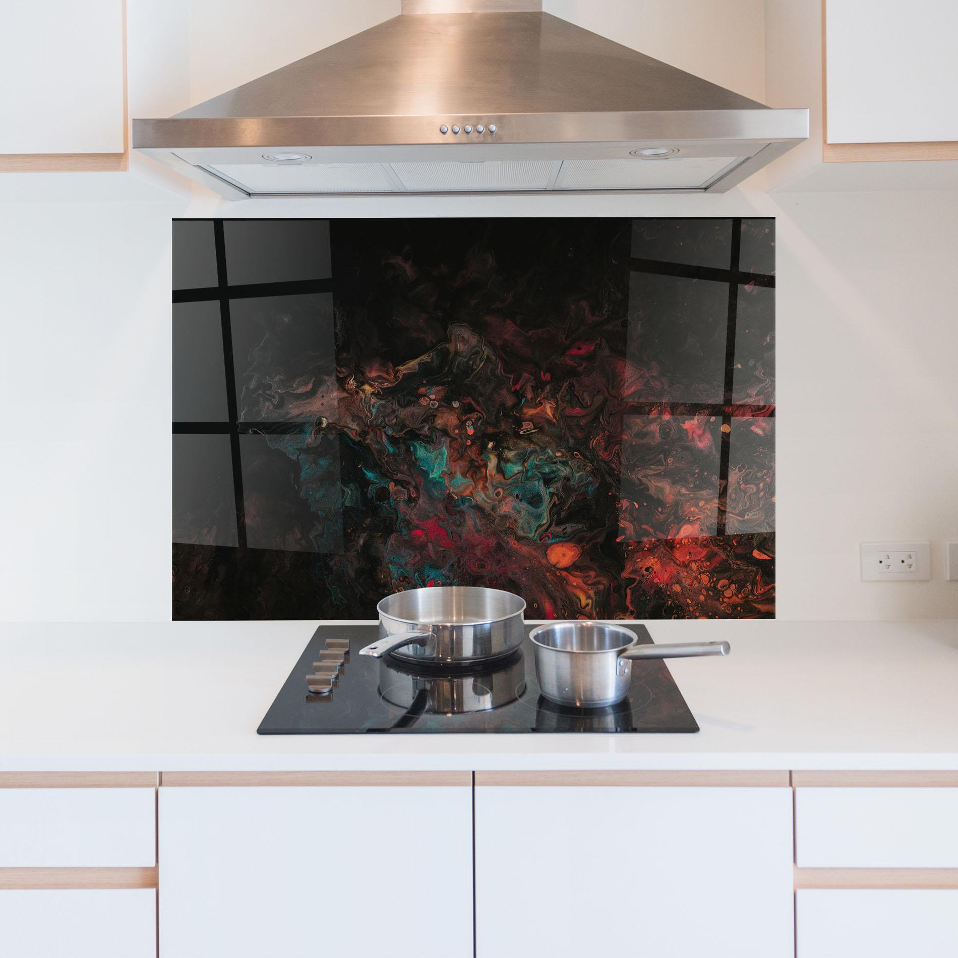 Konyhai üveg hátfal Dark Abstract mockup 5