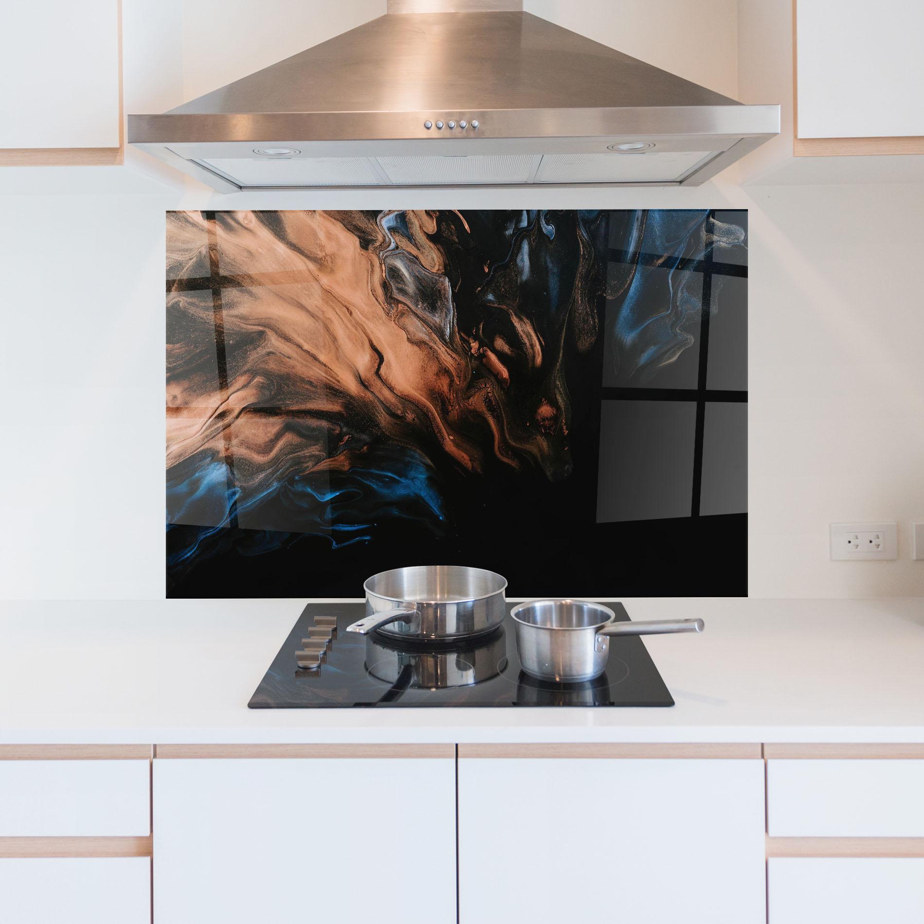 Konyhai üveg hátfal Dark Flame Abstract mockup 5