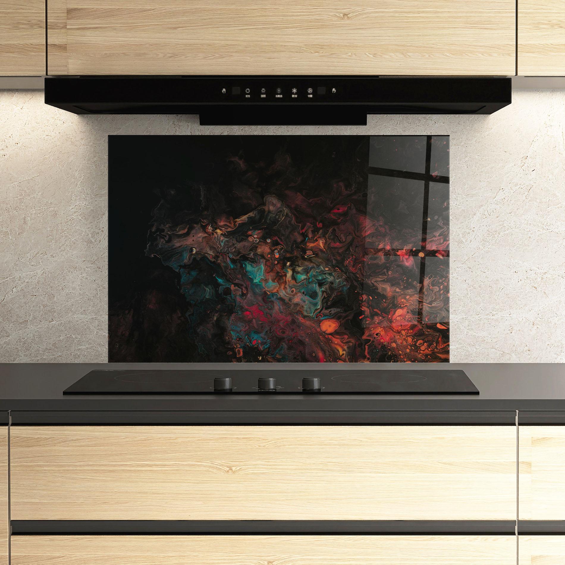 Konyhai üveg hátfal Dark Abstract mockup 3