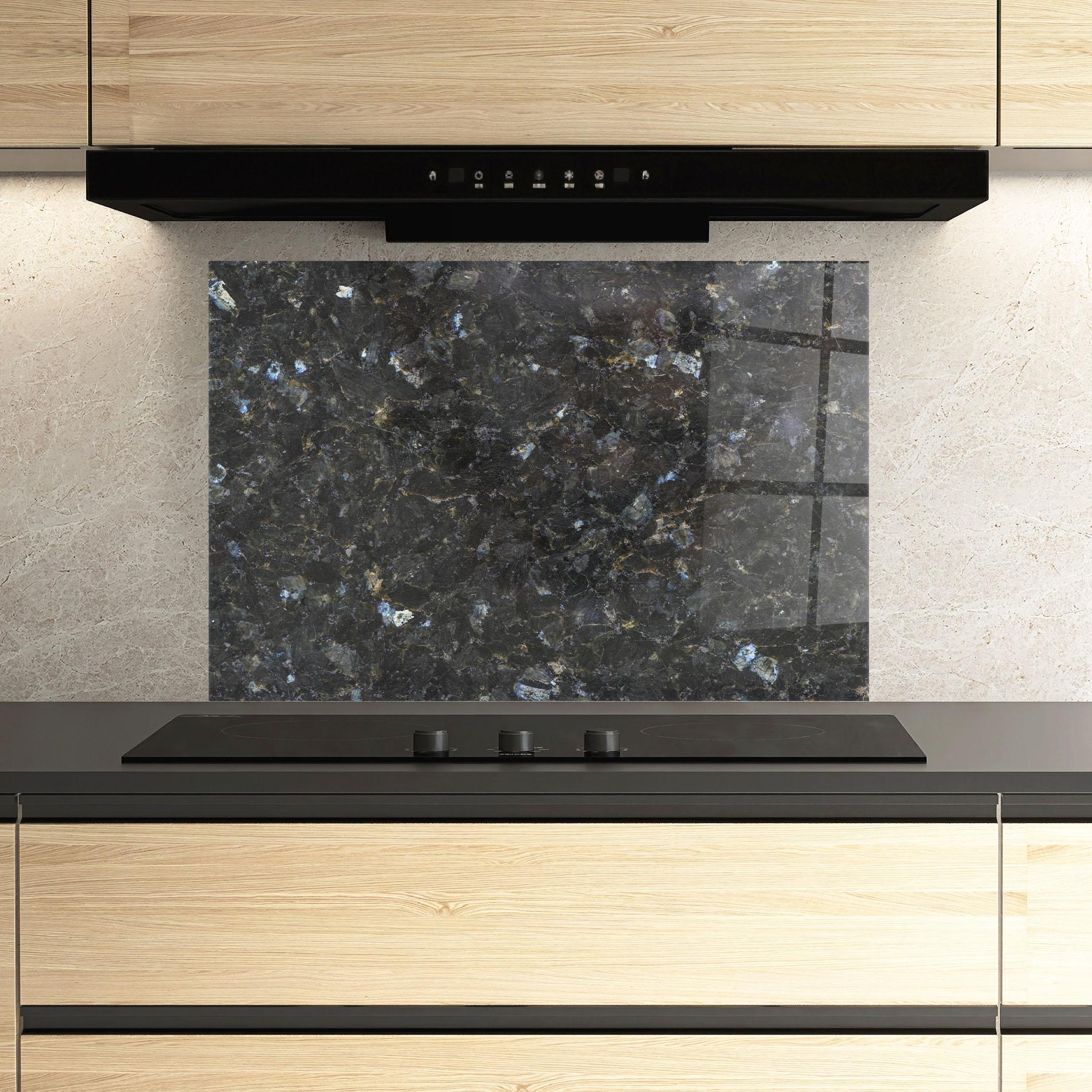 Konyhai üveg hátfal Dark Grey Marble mockup 3