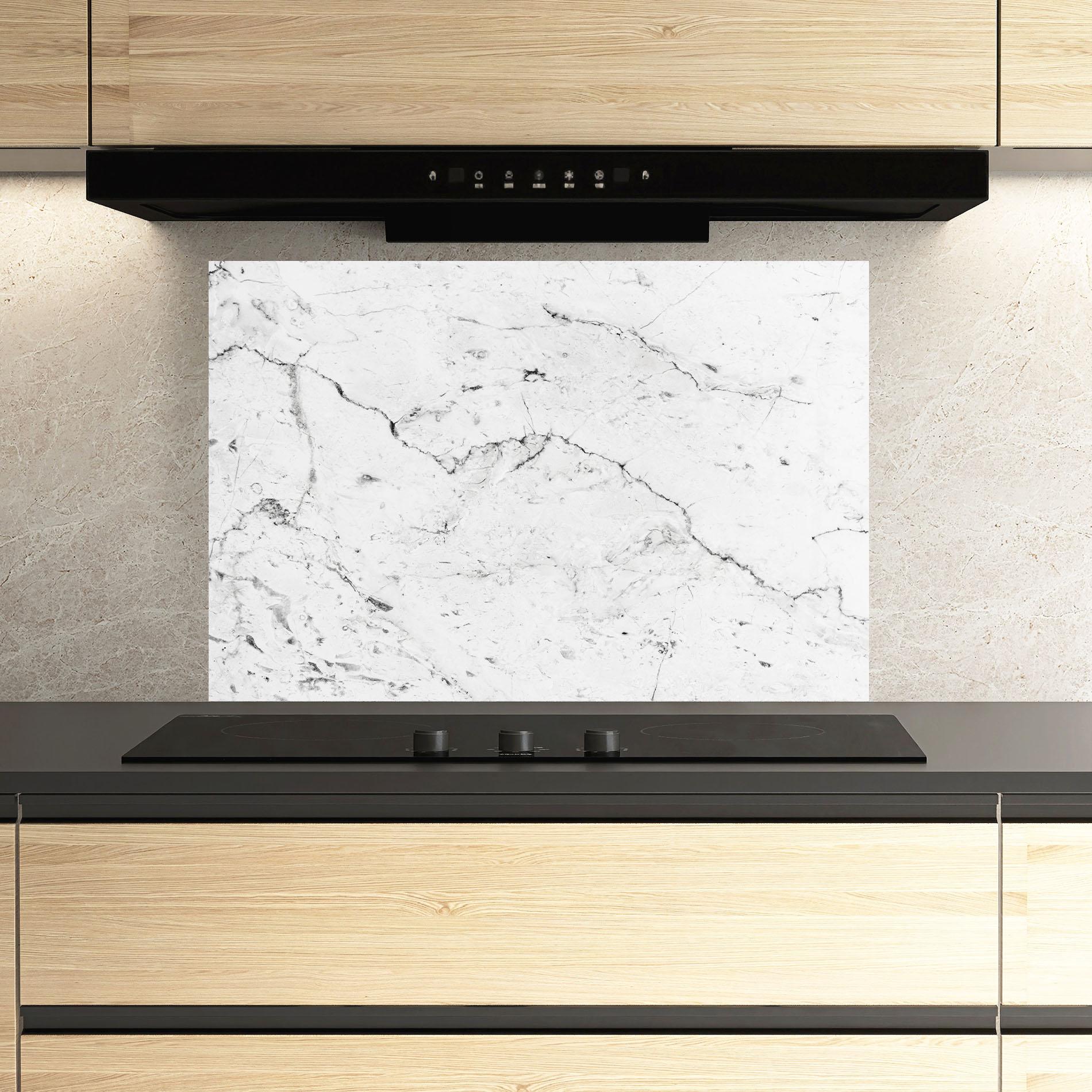 Konyhai üveg hátfal Light Green Dark Lines mockup 3