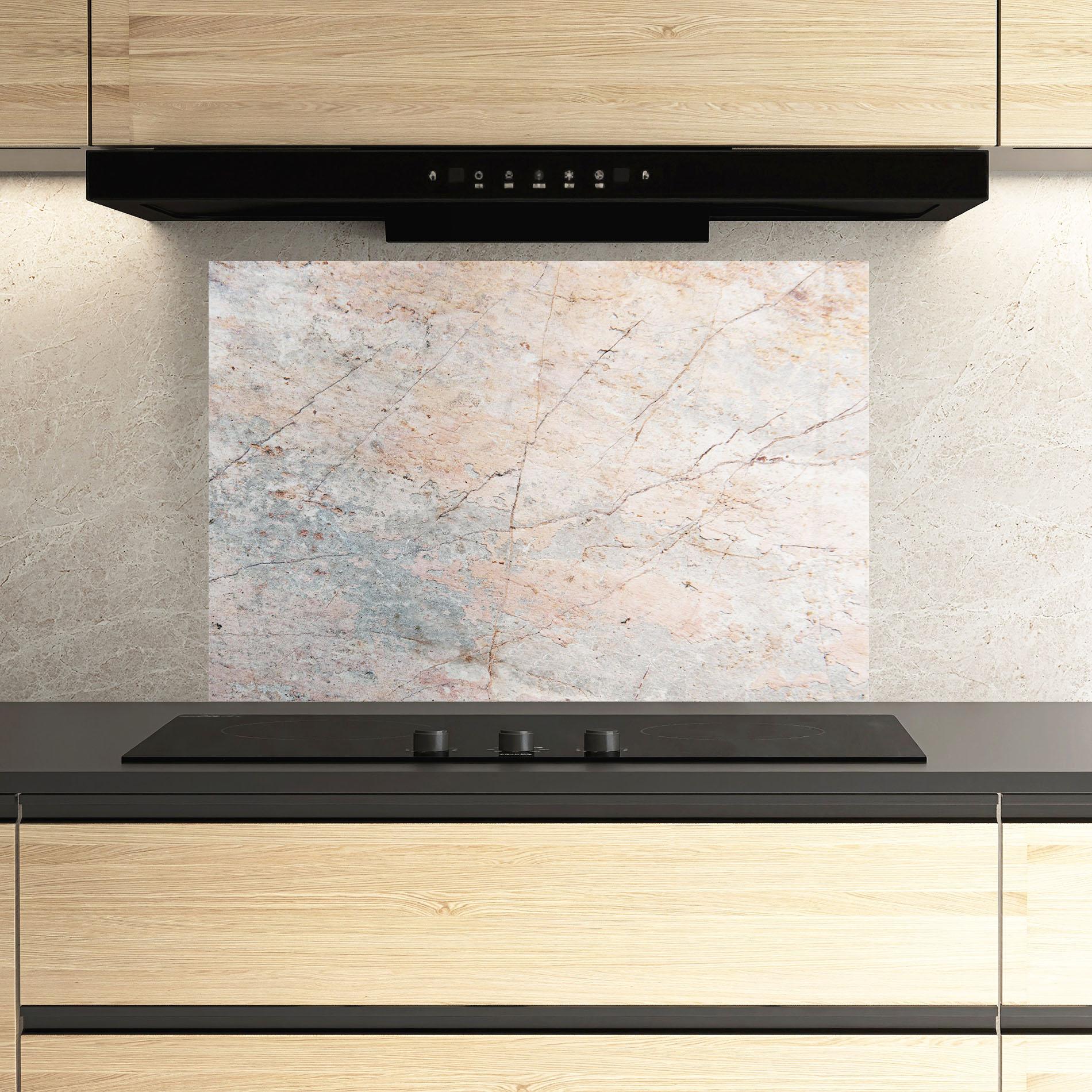 Konyhai üveg hátfal Light Pink Grey mockup 3