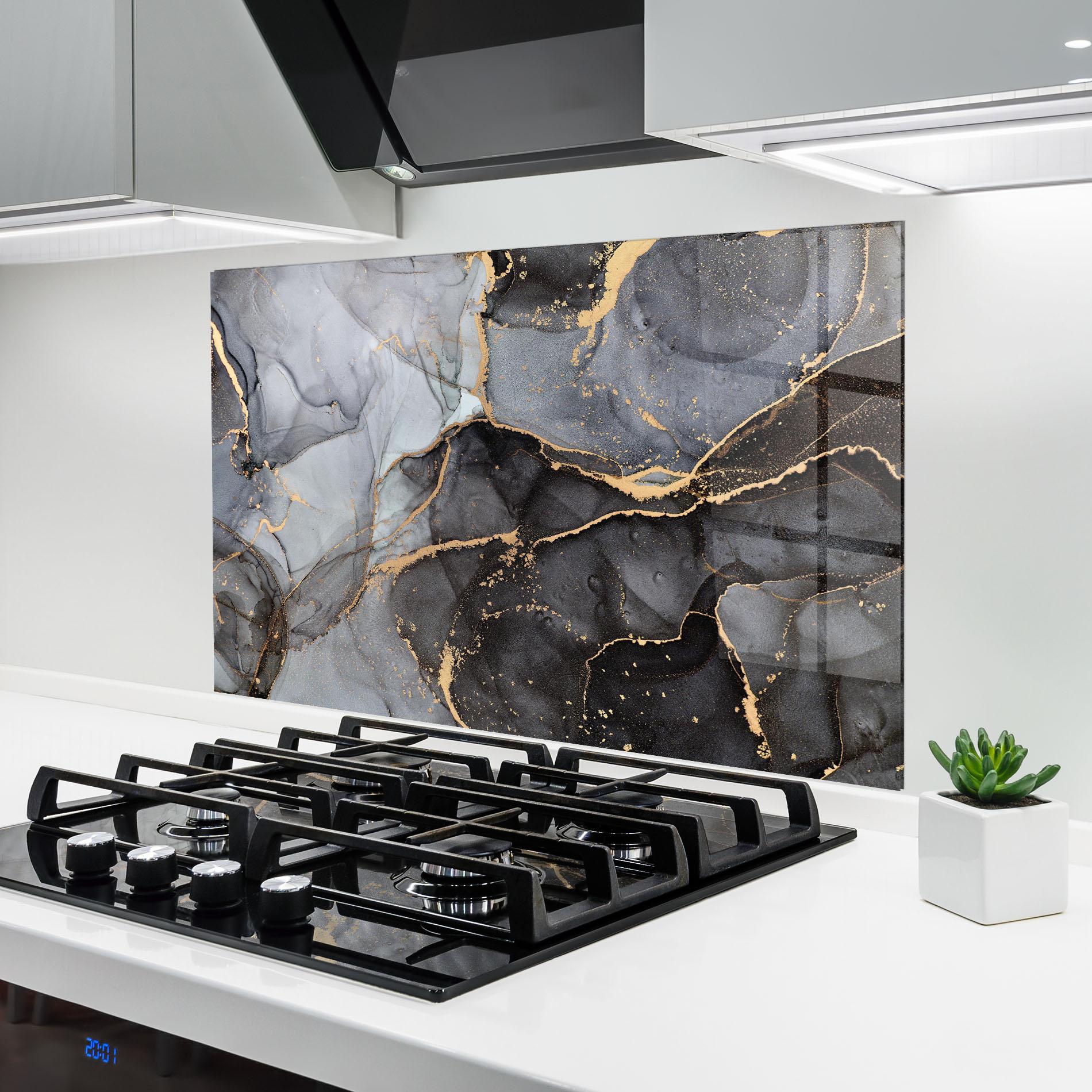Konyhai üveg hátfal Abstract Marble mockup 6