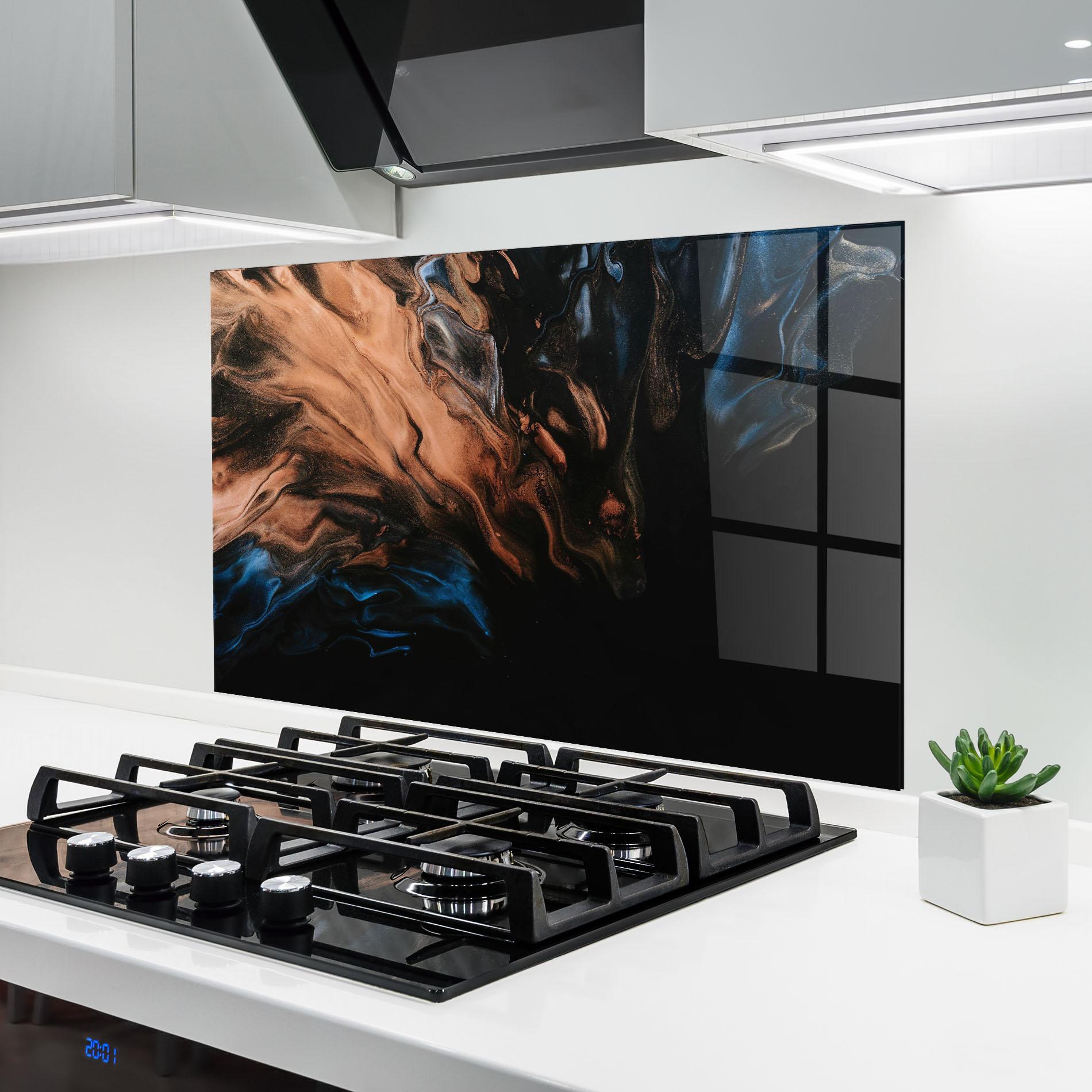 Konyhai üveg hátfal Dark Flame Abstract mockup 6