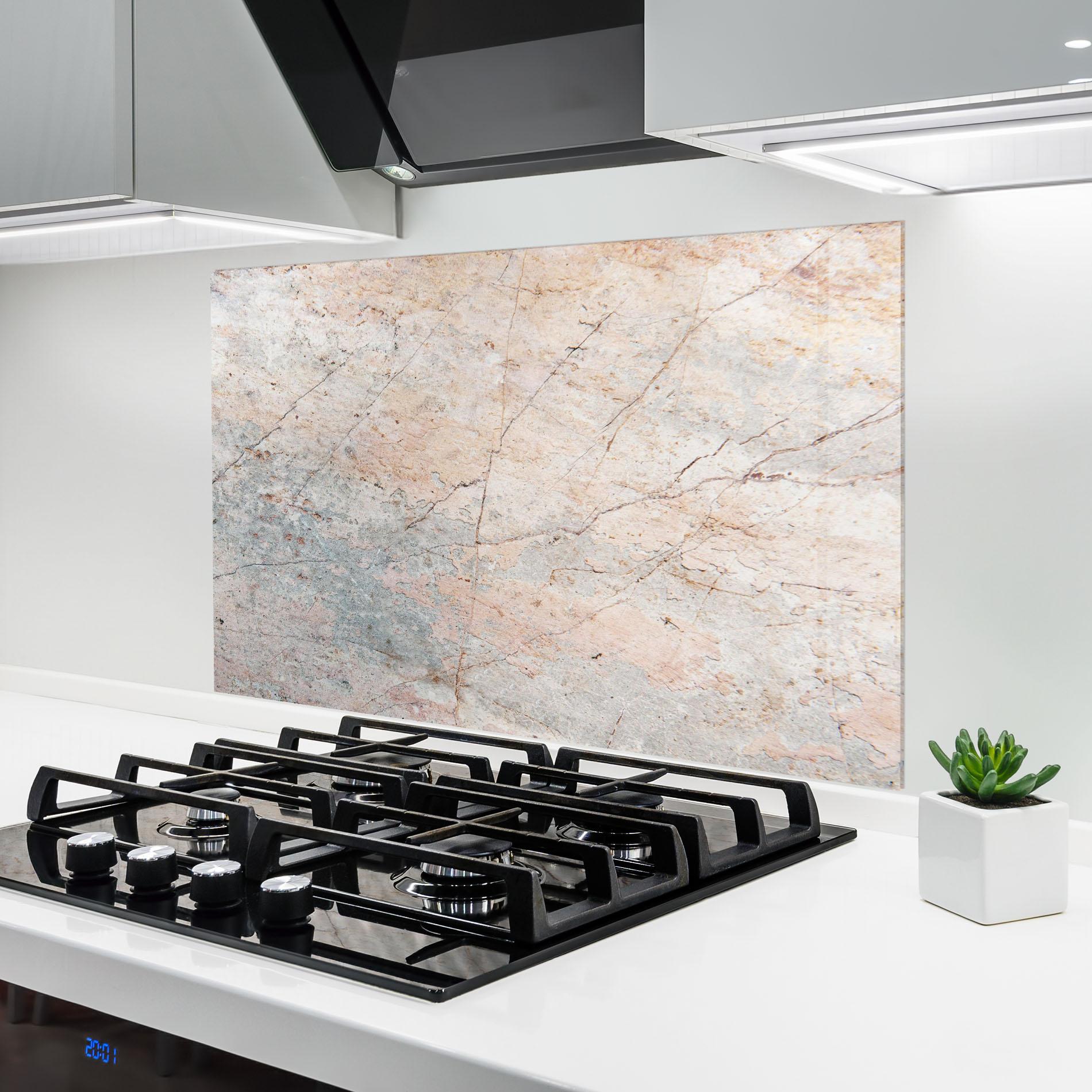 Konyhai üveg hátfal Light Pink Grey mockup 6