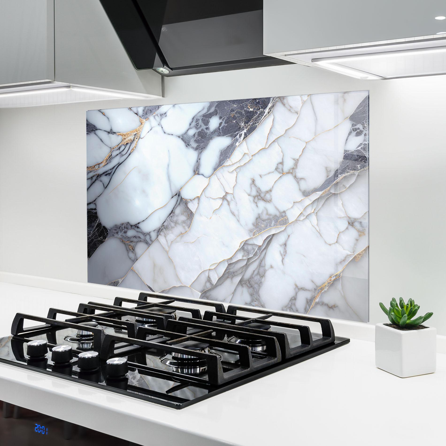 Konyhai üveg hátfal Marble Glass mockup 6