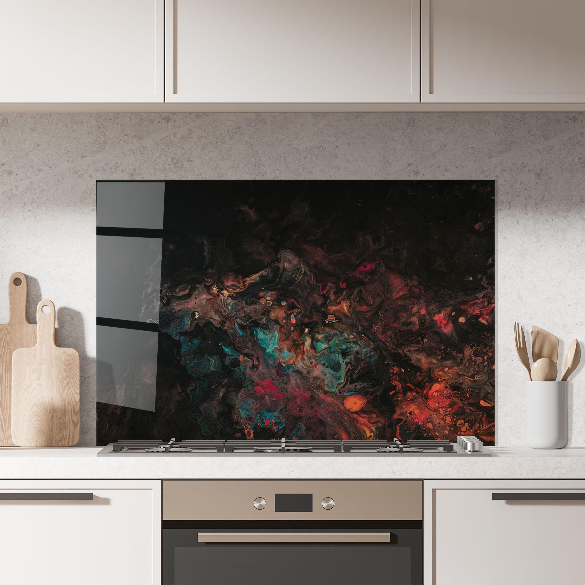 Konyhai üveg hátfal Dark Abstract mockup 7