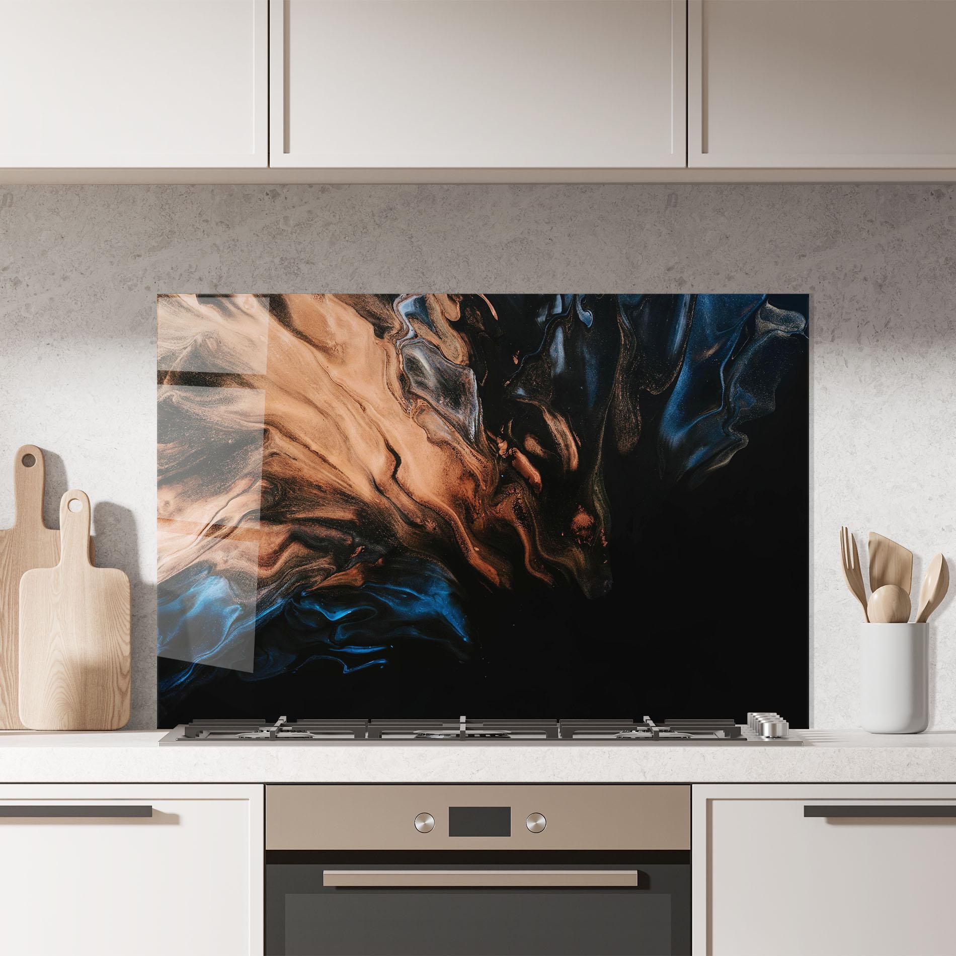Konyhai üveg hátfal Dark Flame Abstract mockup 7