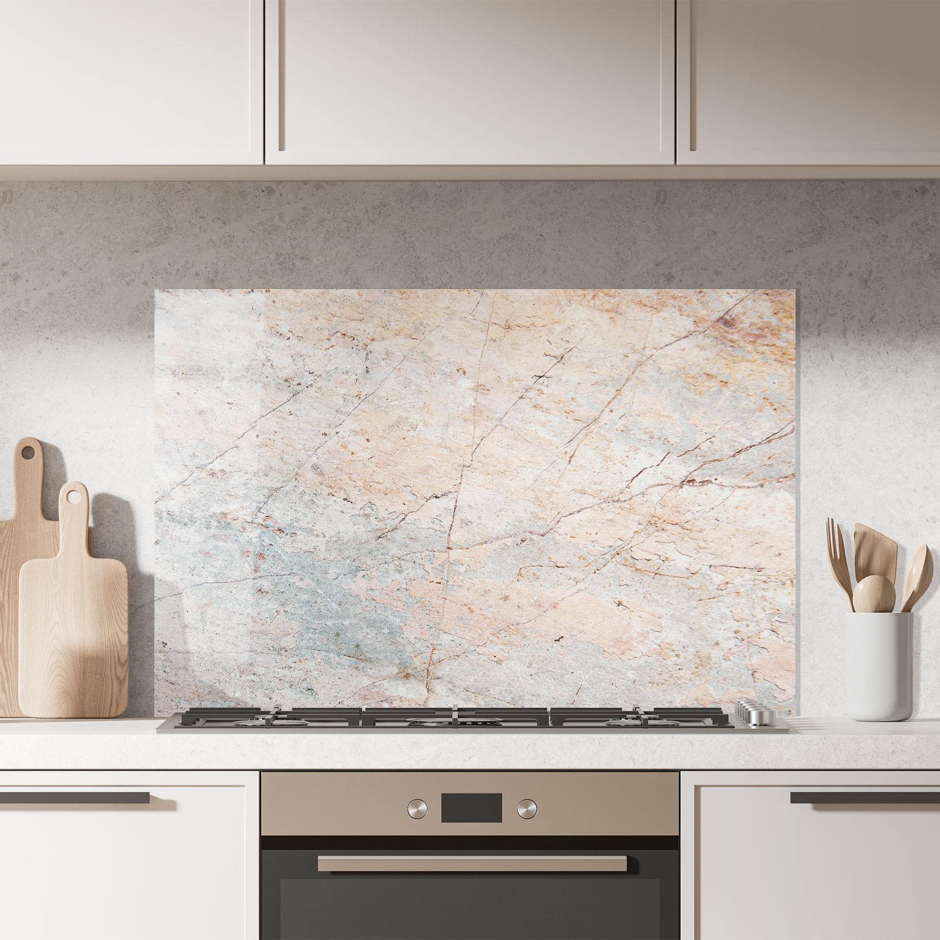 Konyhai üveg hátfal Light Pink Grey mockup 7