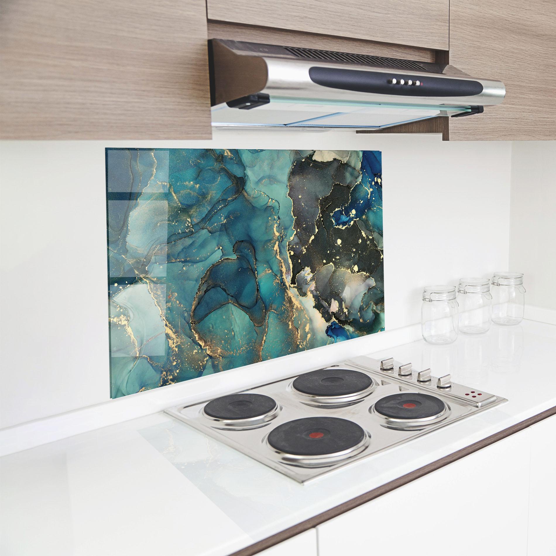 Konyhai üveg hátfal Blue Marble mockup 8