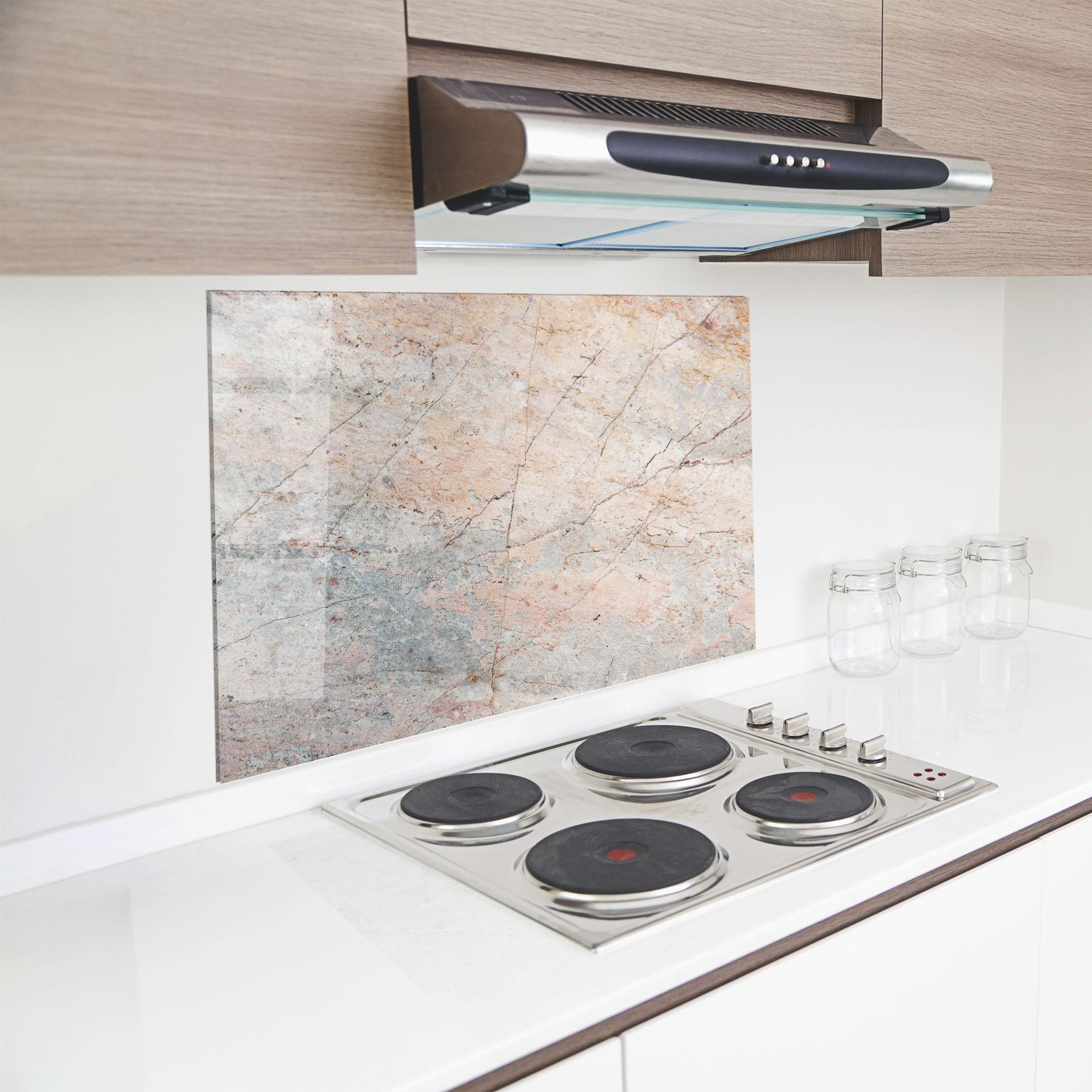 Konyhai üveg hátfal Light Pink Grey mockup 8