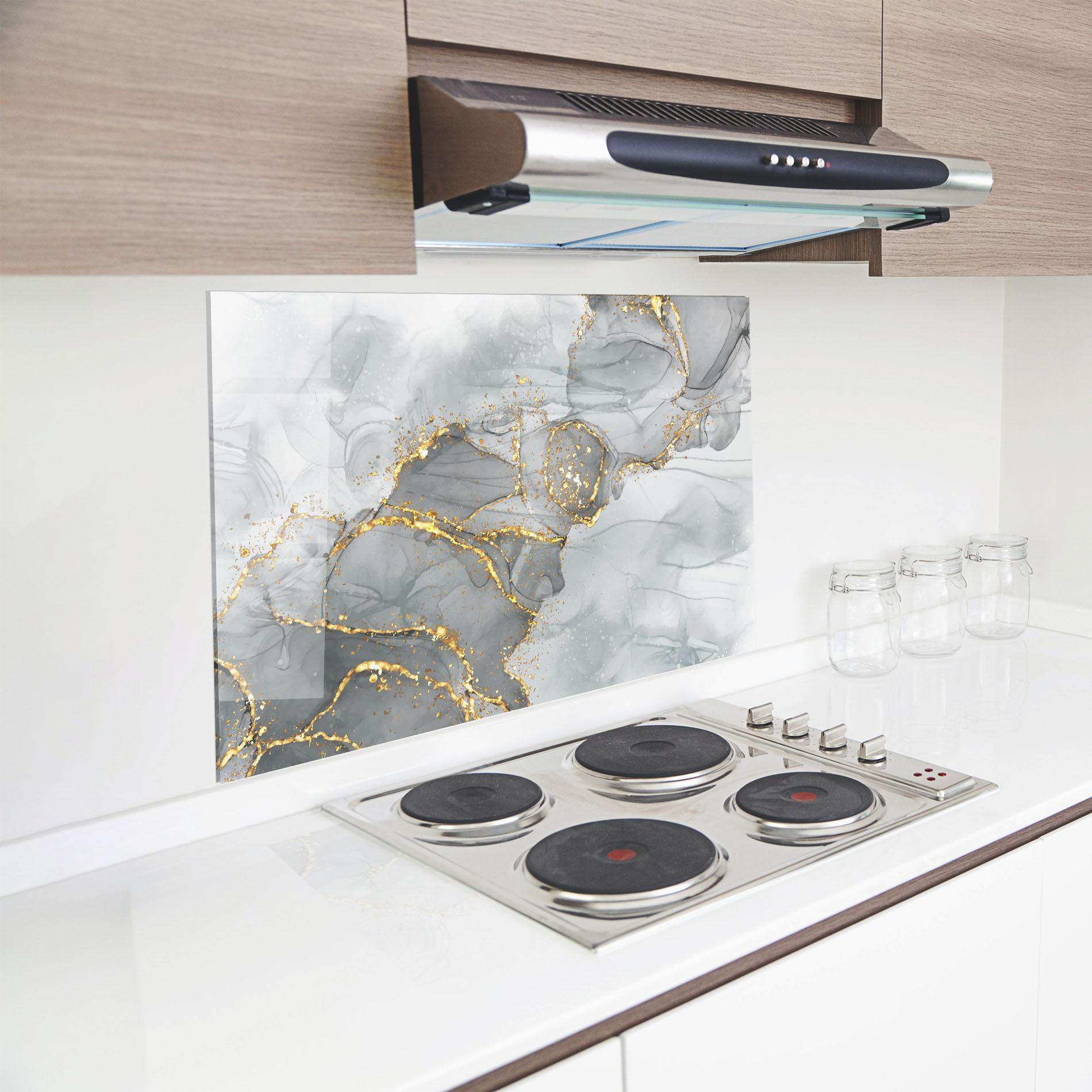 Konyhai üveg hátfal White Ink Marble mockup 8