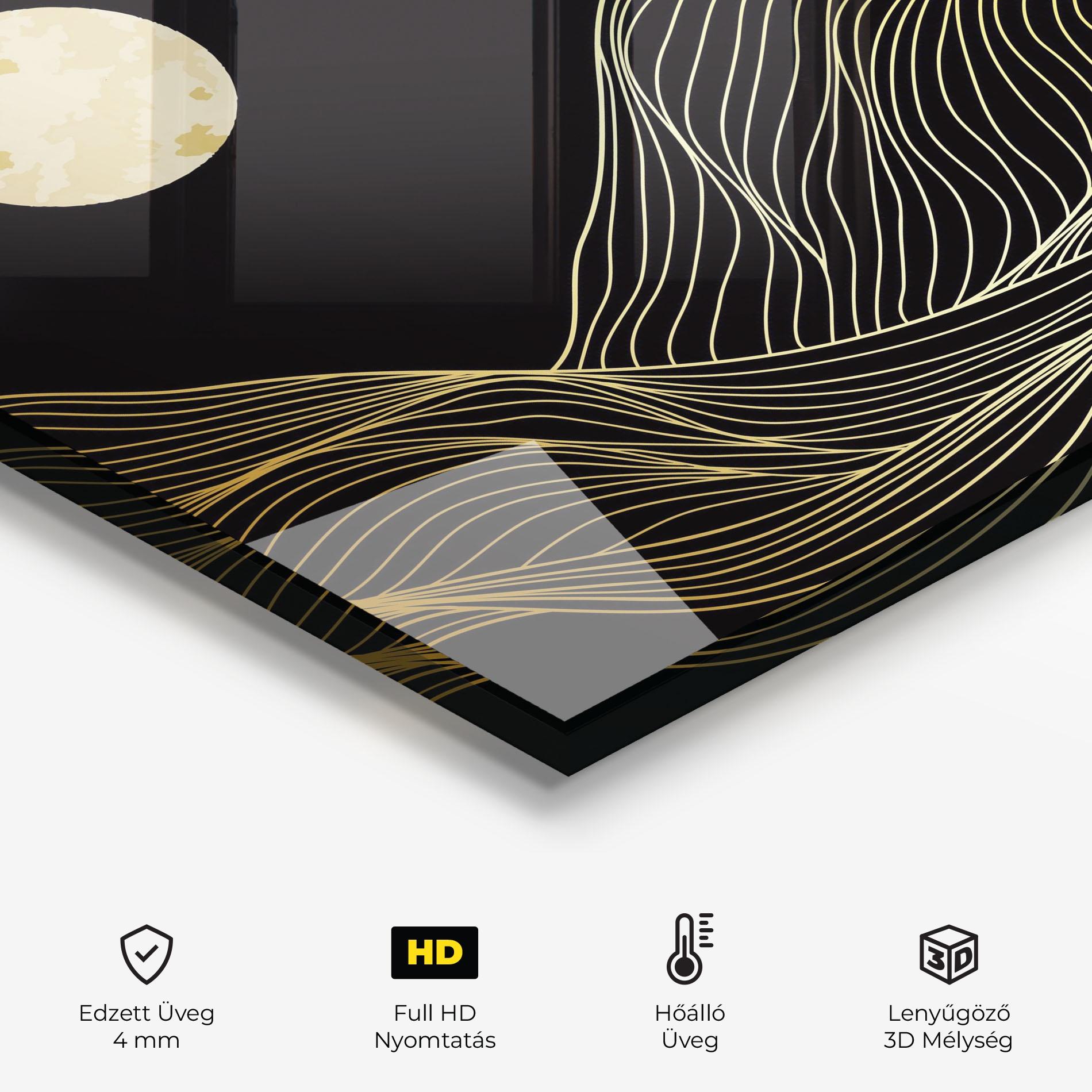 Konyhai üveg hátfal Gold Moon mockup 2