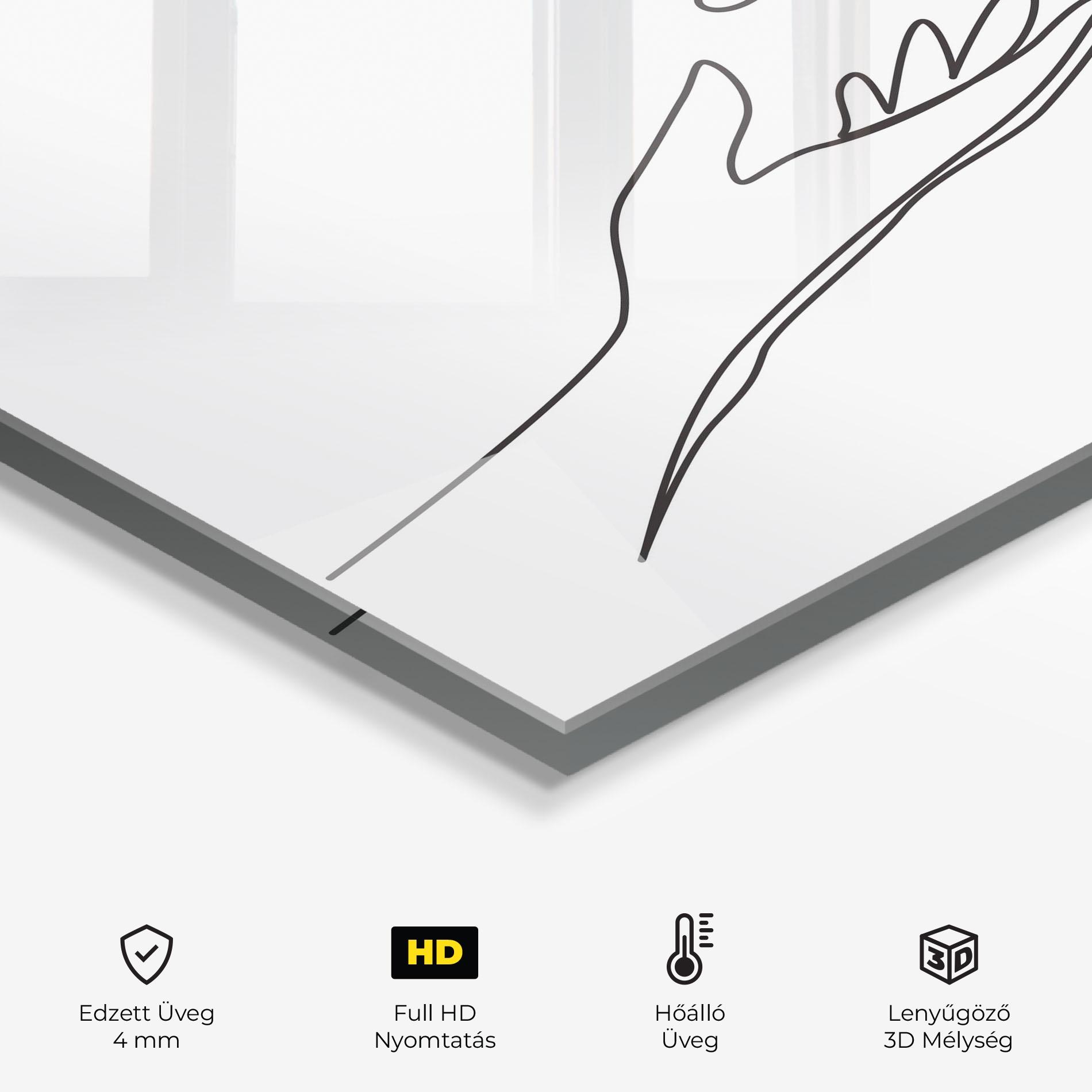 Konyhai üveg hátfal Hands Reaching mockup 2