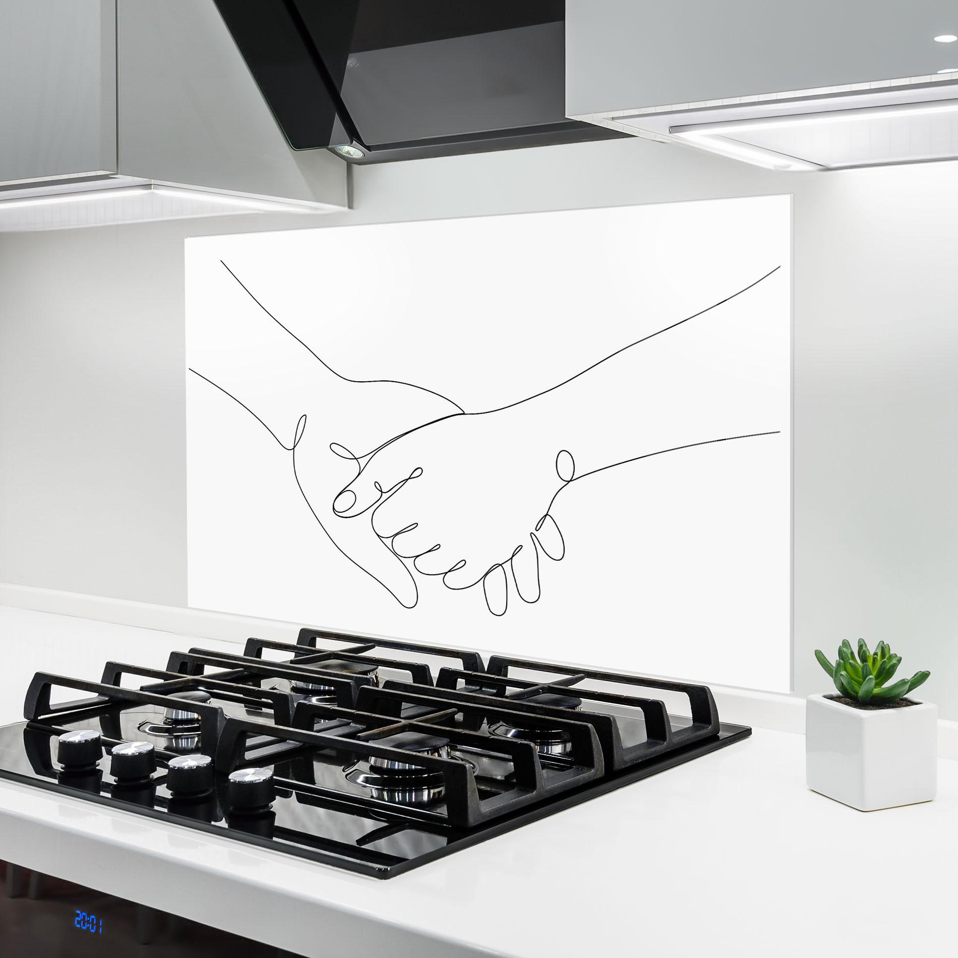 Konyhai üveg hátfal Minimalistic Hands mockup 6