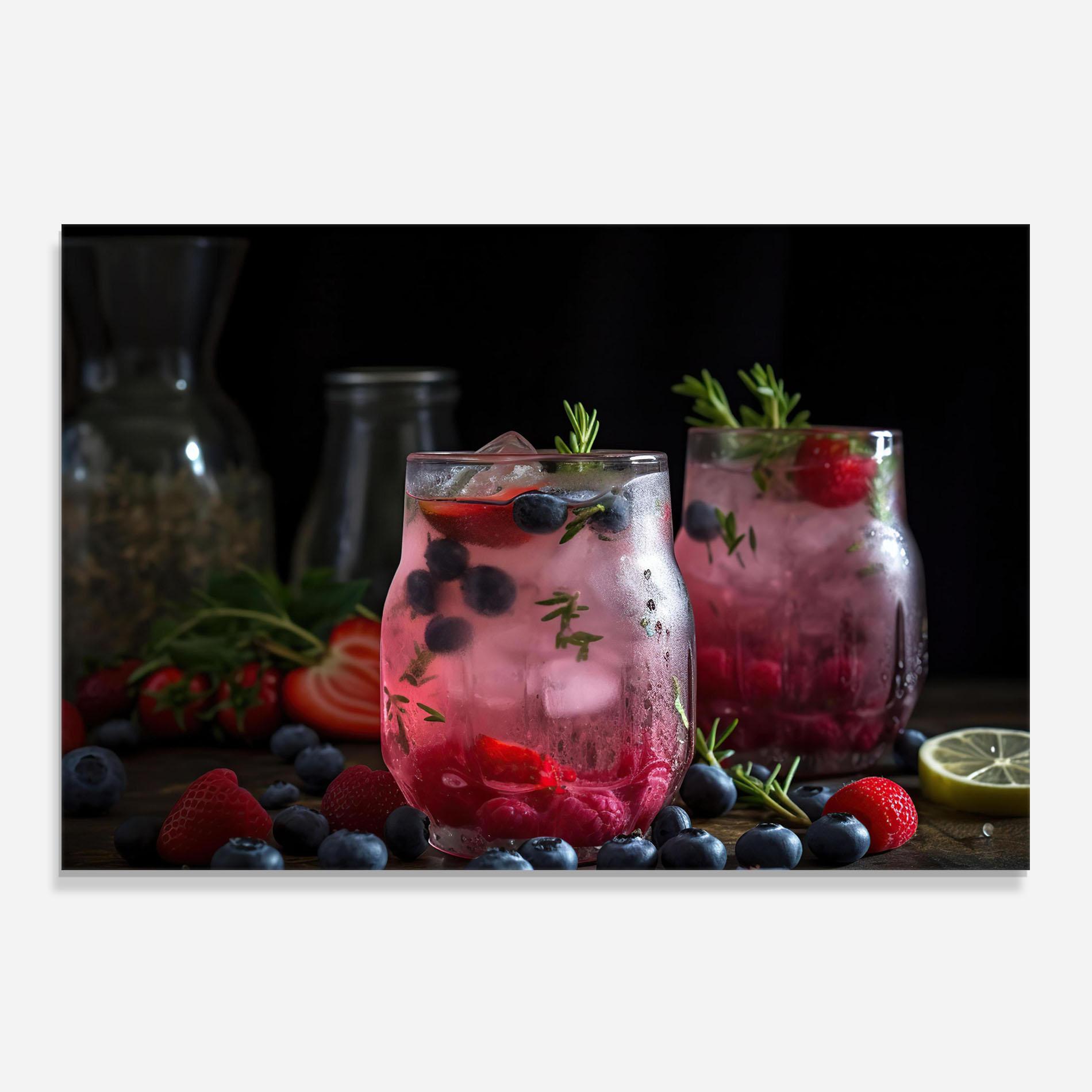 Konyhai üveg hátfal Berry Ice Drink mockup 0