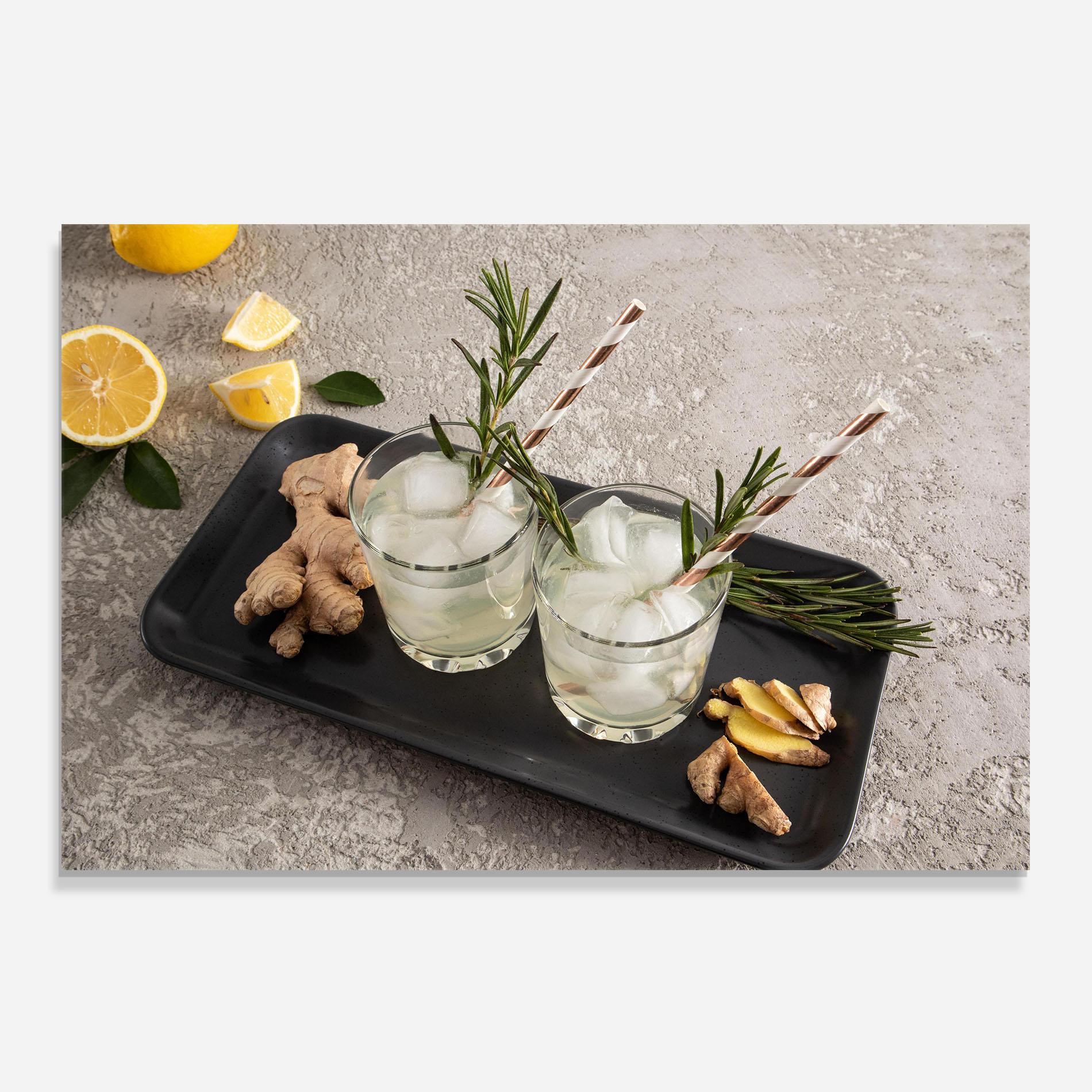 Konyhai üveg hátfal Ginger Lemonade Drink mockup 0