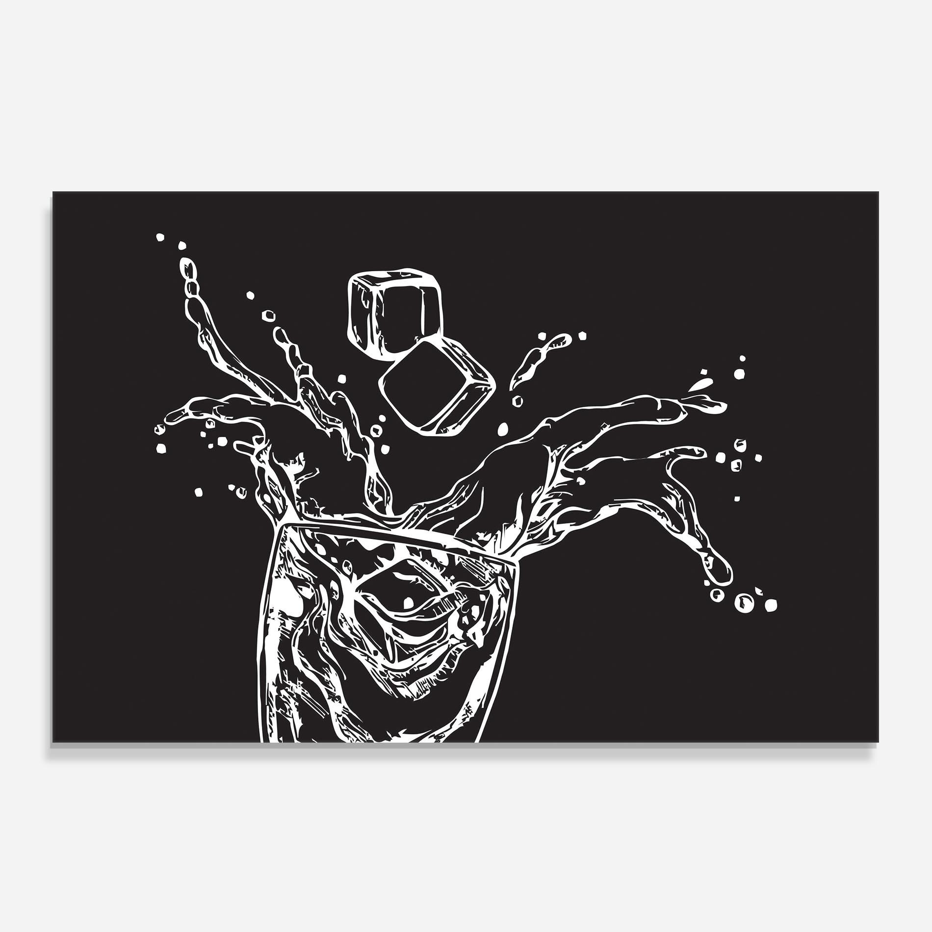 Konyhai üveg hátfal Ice Splash Drink mockup 0