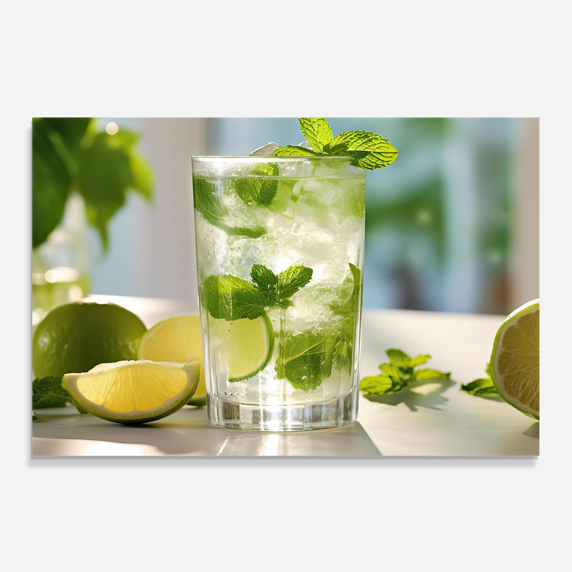 Konyhai üveg hátfal Lime Mint Glass mockup 0