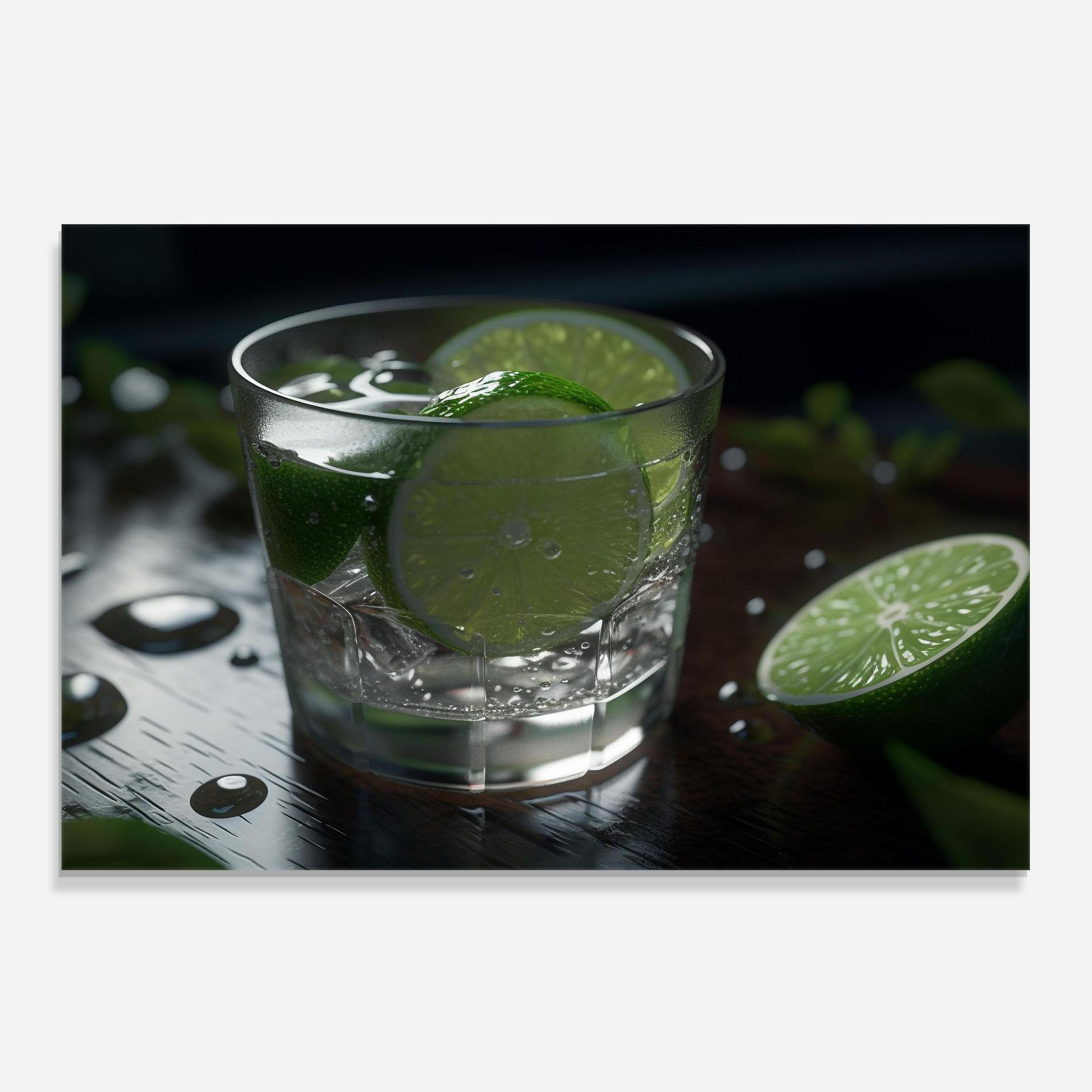 Konyhai üveg hátfal Mojito Cocktail mockup 0